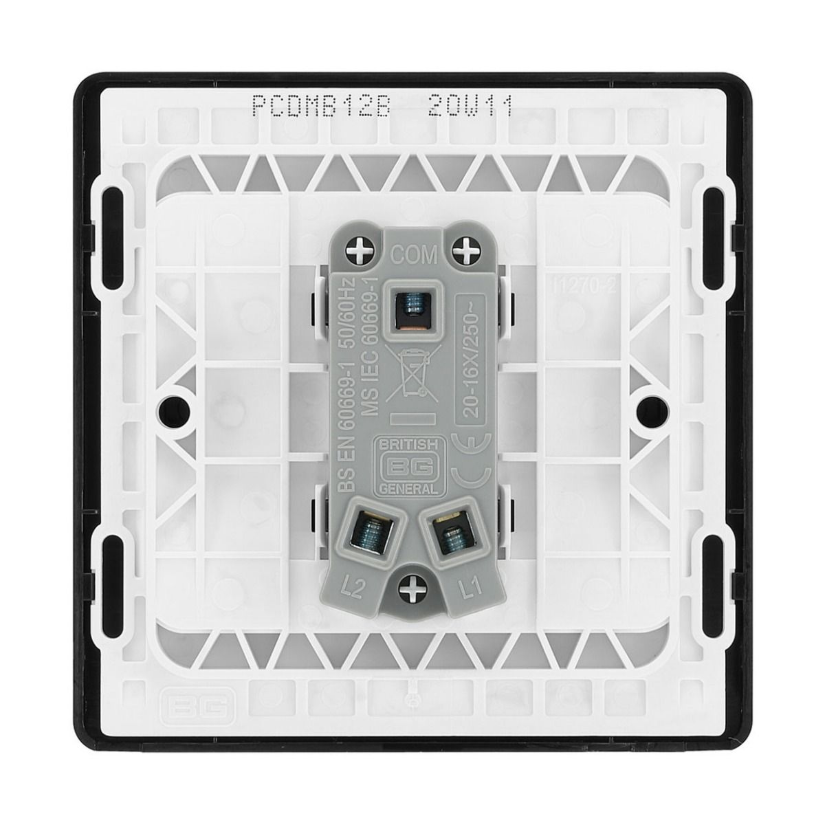 Bg Evolve Matt Black 20A Single 2 Way Switch