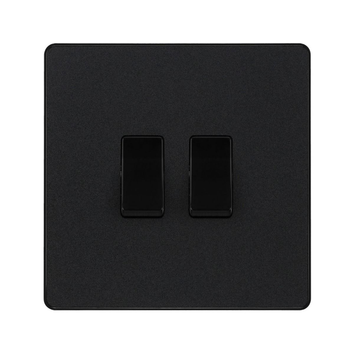 Bg Evolve Matt Black 20A Double 2 Way Switch
