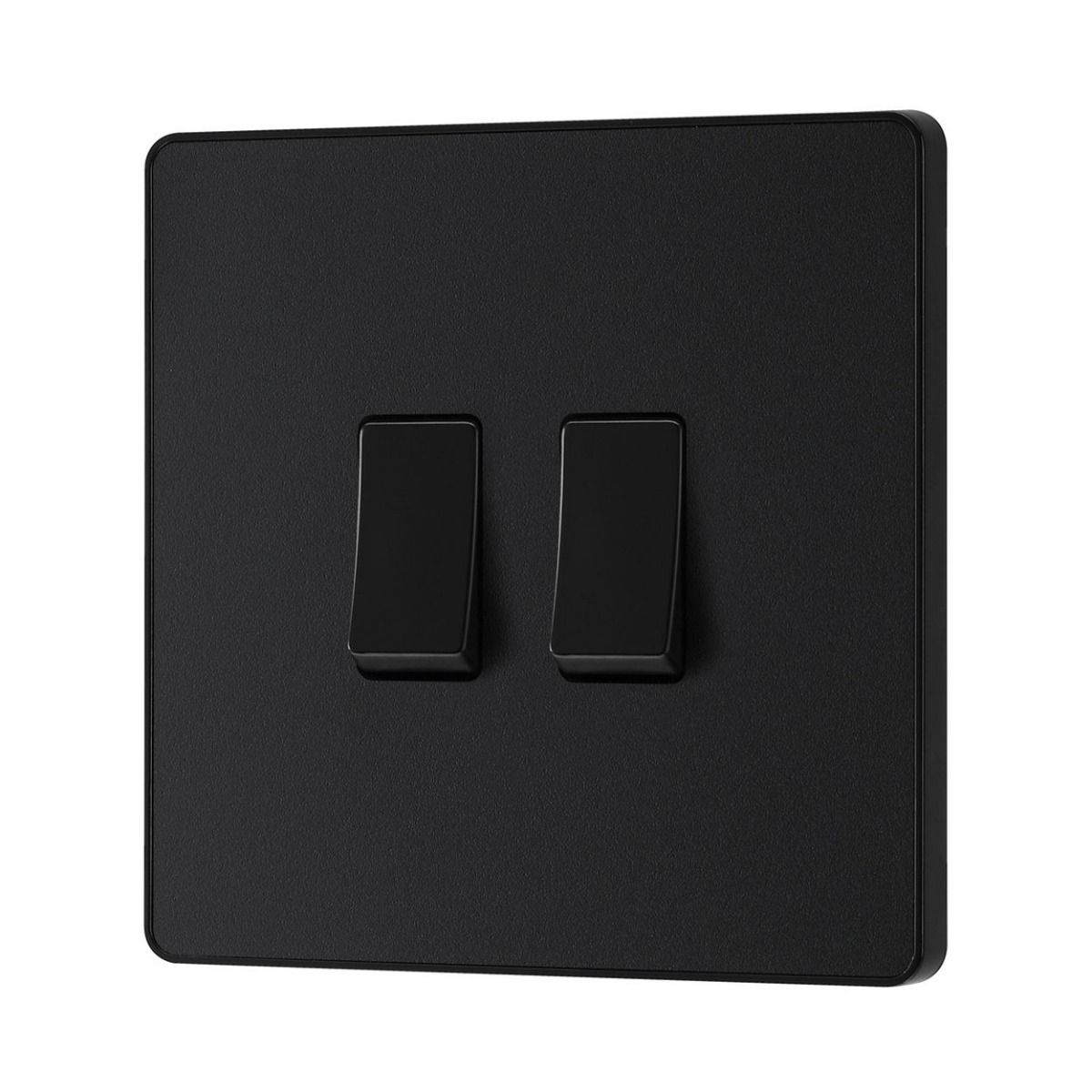 Bg Evolve Matt Black 20A Double 2 Way Switch