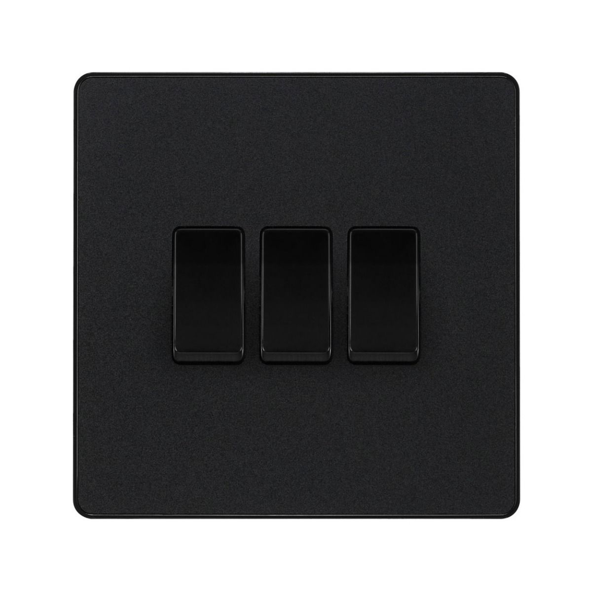 Bg Evolve Matt Black 20A Triple 2 Way Switch