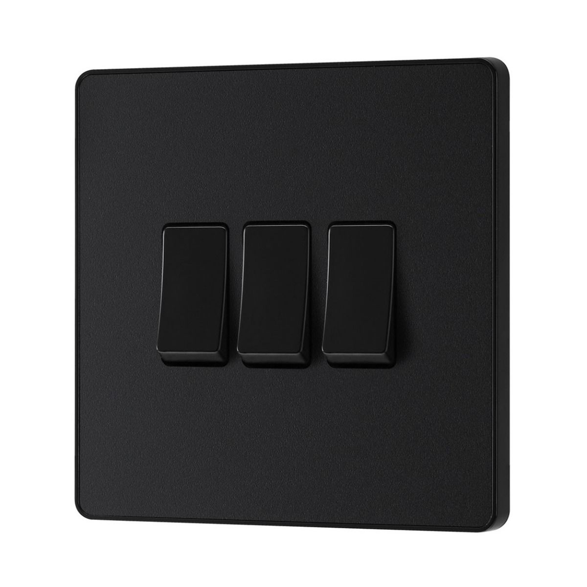 Bg Evolve Matt Black 20A Triple 2 Way Switch