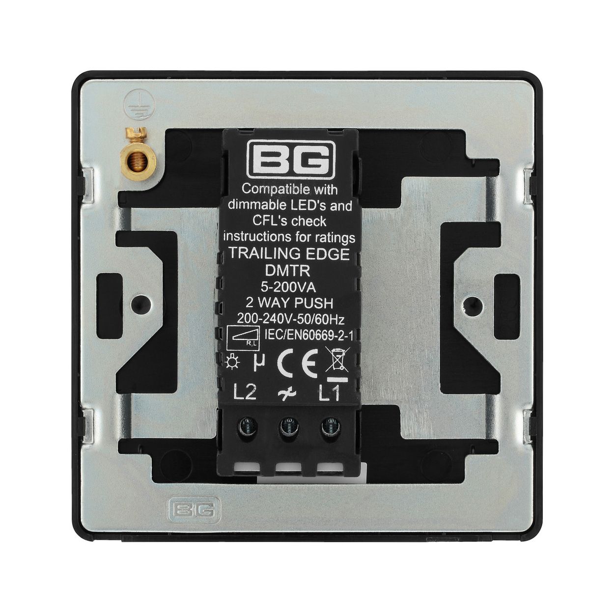 Bg Evolve Matt Black 200W Single Led Dimmer