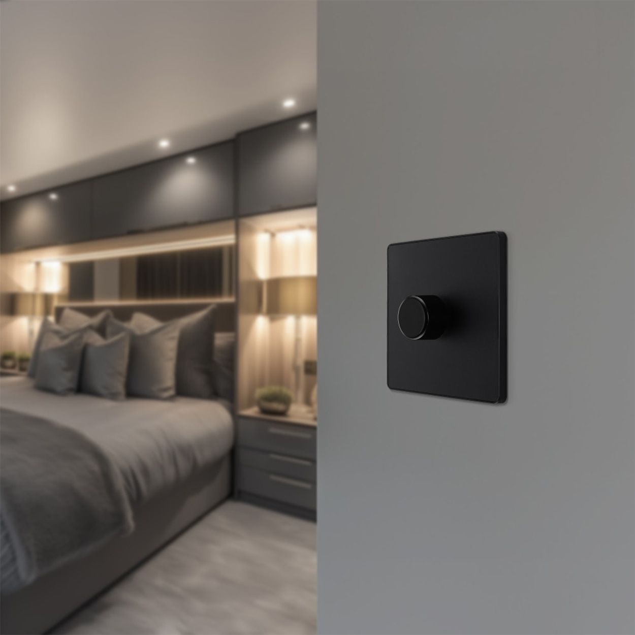 Bg Evolve Matt Black 200W Single Led Dimmer
