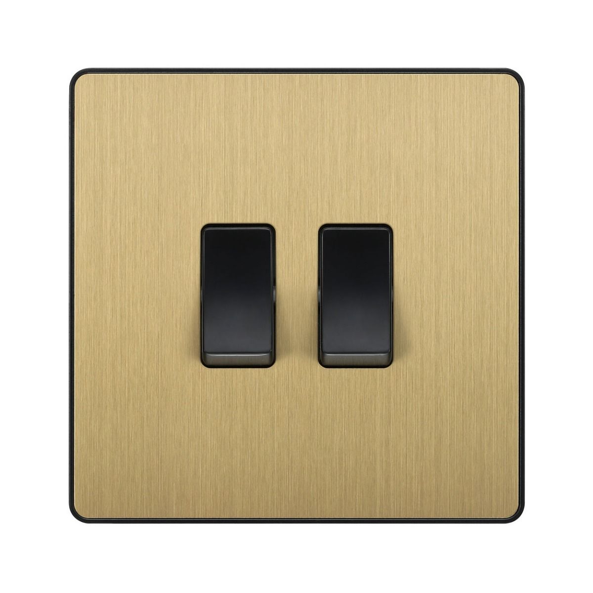 Bg Evolve Satin Brass 20A Double 2 Way Switch