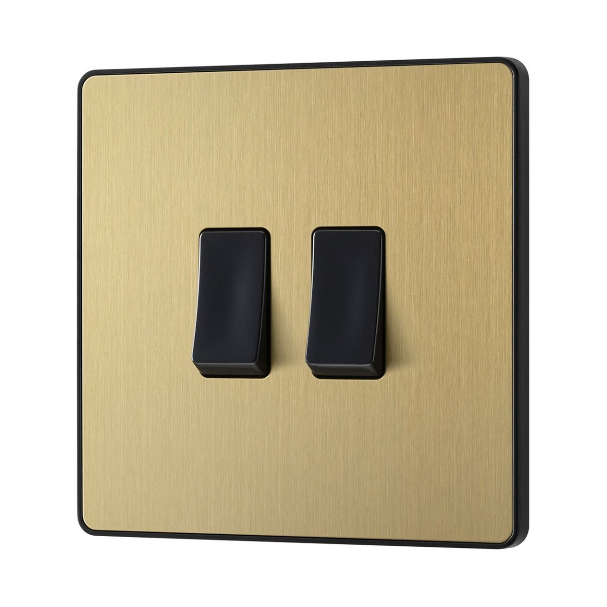 Bg Evolve Satin Brass 20A Double 2 Way Switch