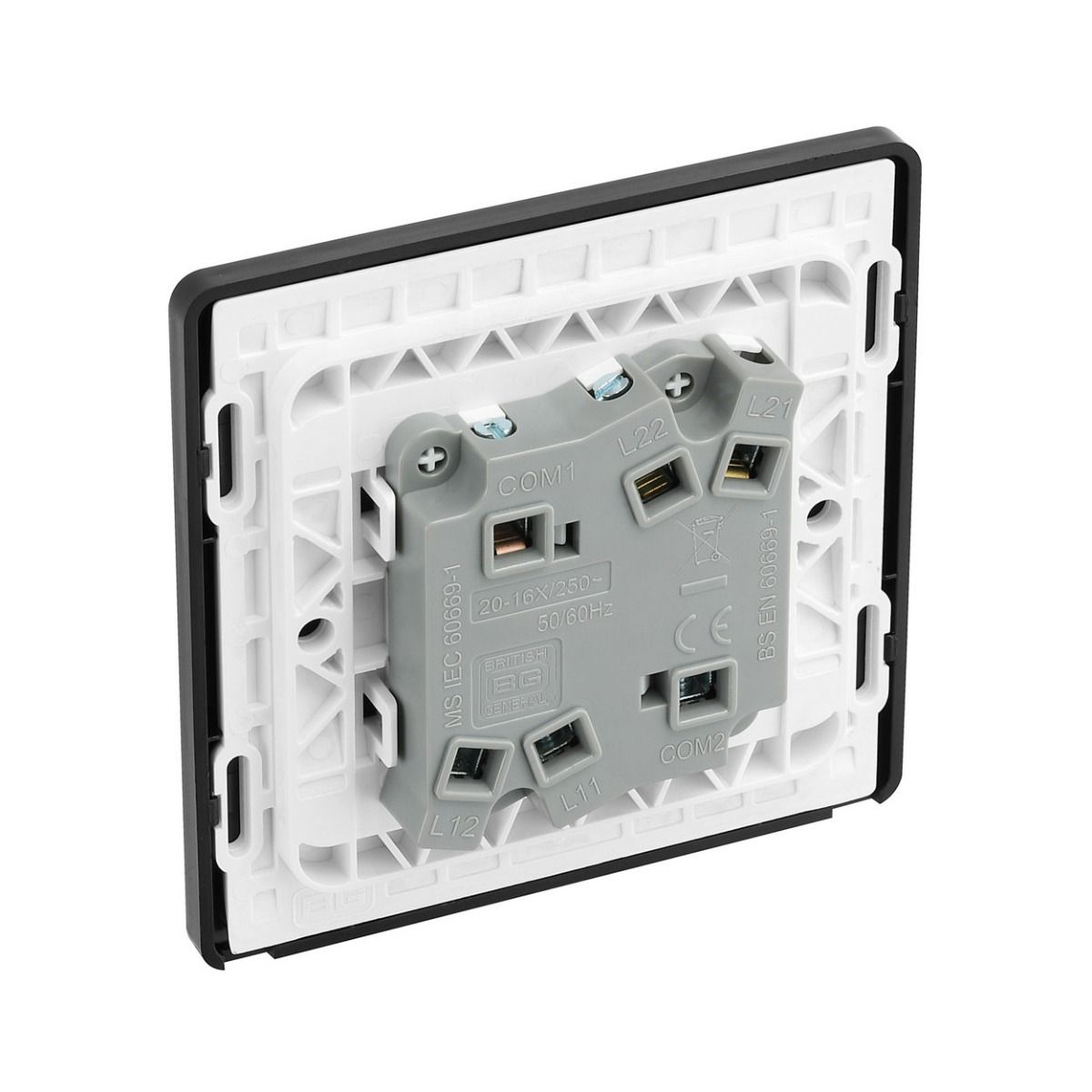 Bg Evolve Satin Brass 20A Double 2 Way Switch