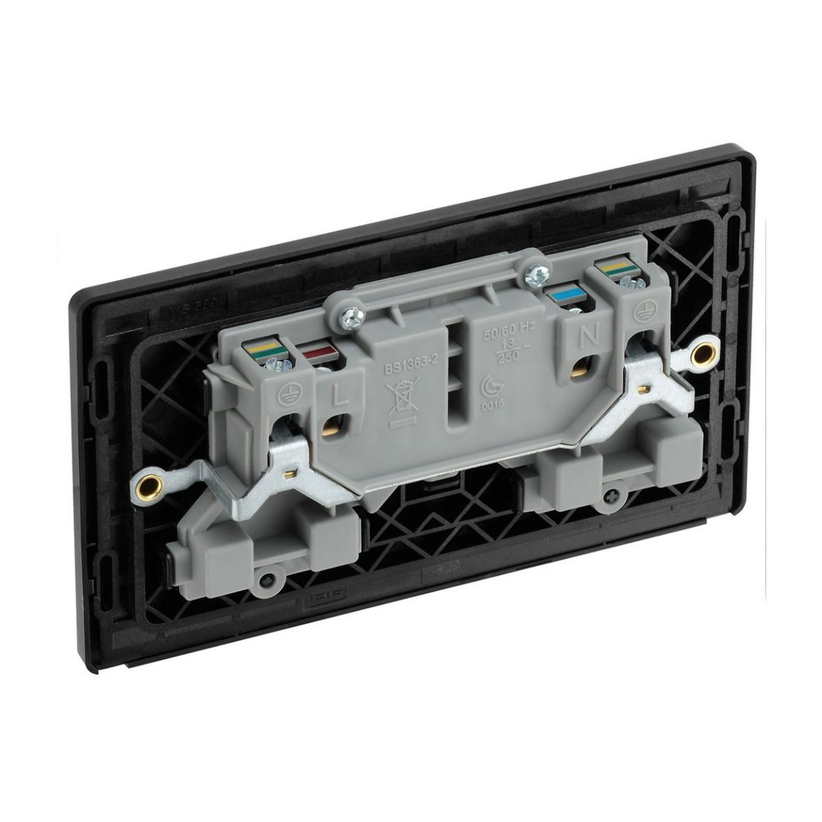 Bg Evolve Matt Blue 13A Double Socket