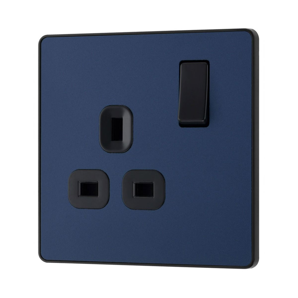 Bg Evolve Matt Blue 13A Single Socket
