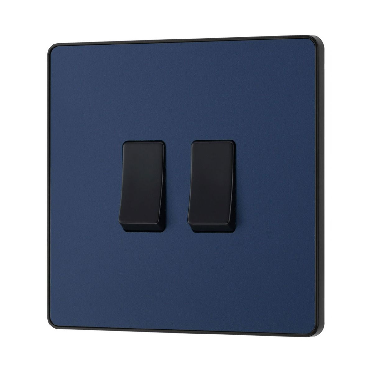 Bg Evolve Matt Blue 20A Double 2 Way Switch