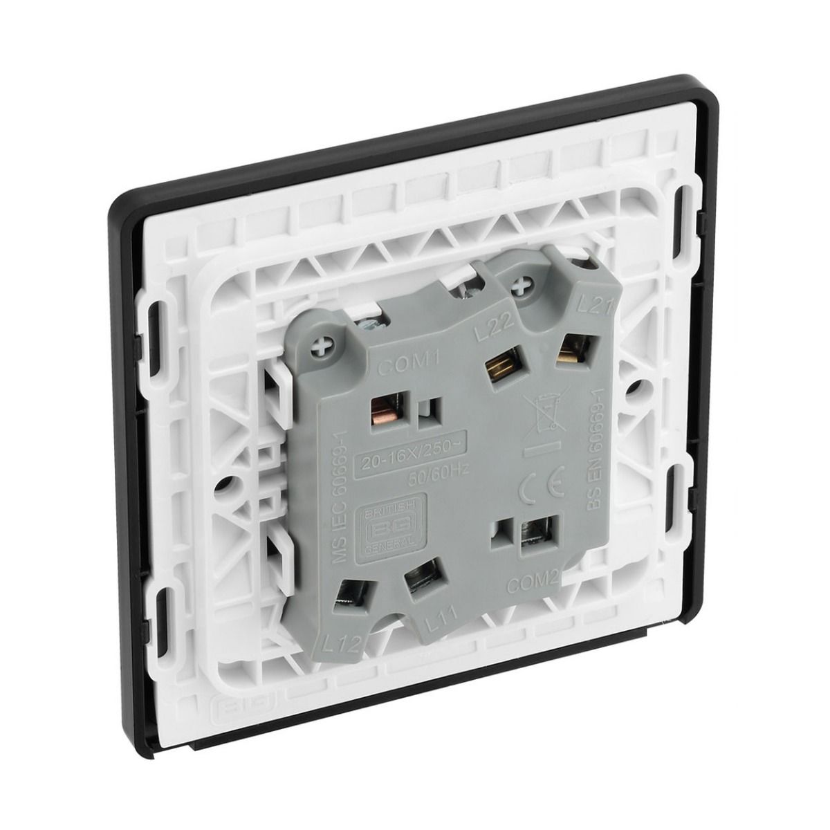 Bg Evolve Matt Blue 20A Double 2 Way Switch