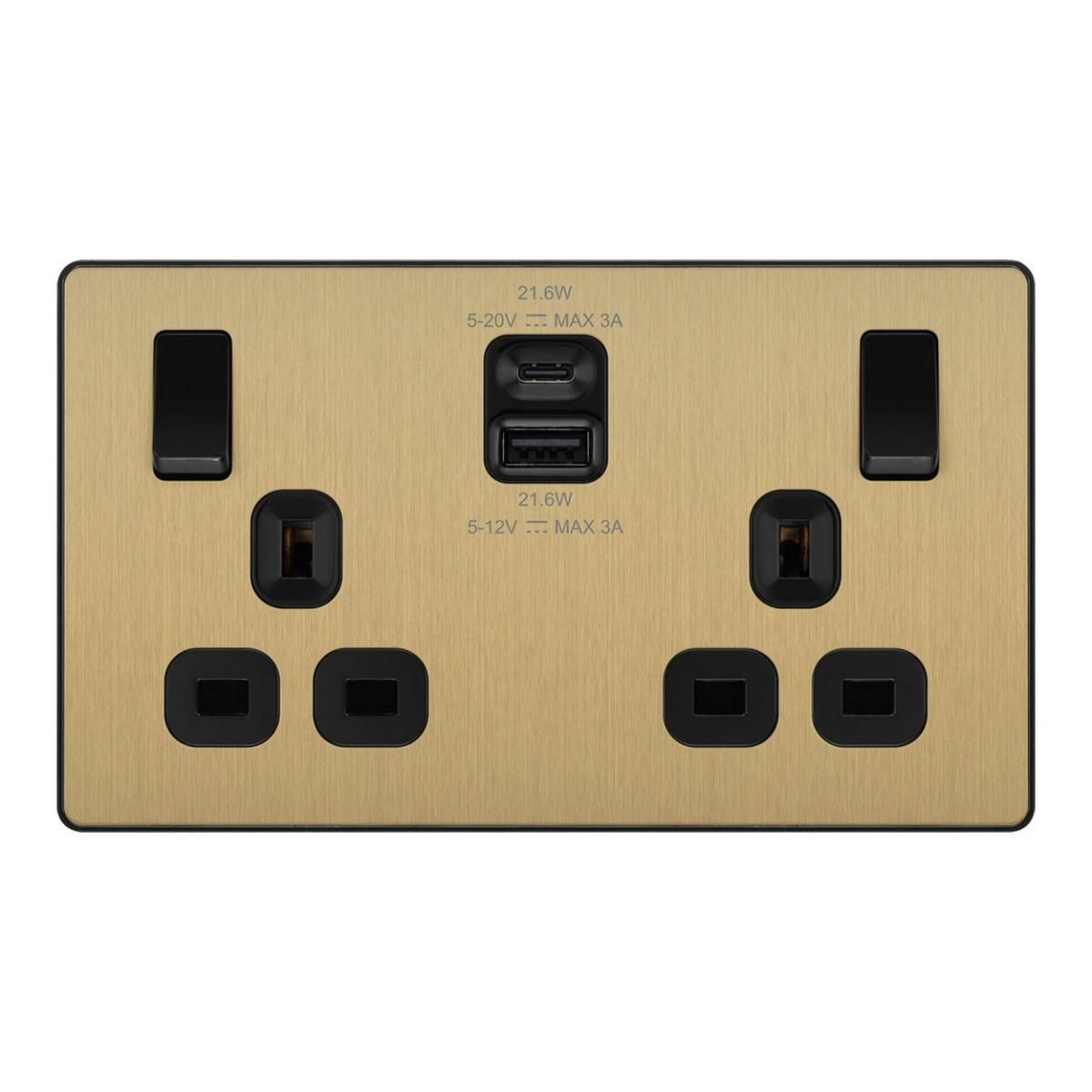 Bg Evolve Copper 22W Double Usb Socket A+C