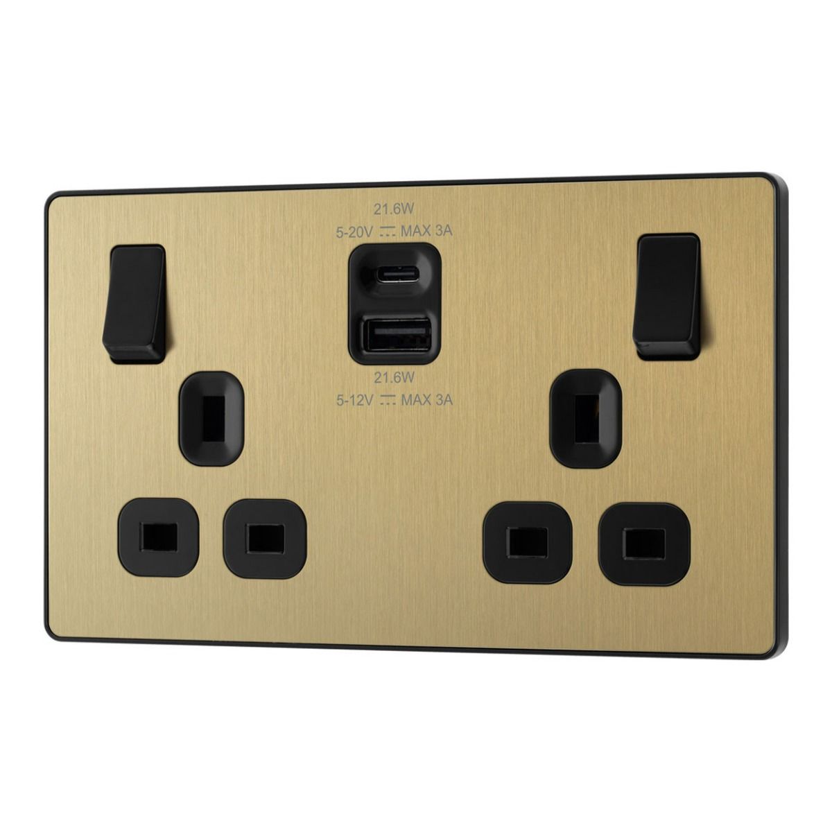 Bg Evolve Copper 22W Double Usb Socket A+C