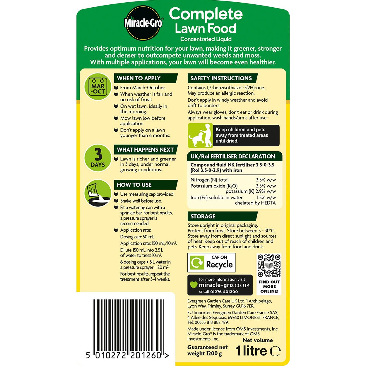 Miracle-Gro Evergreen Complete Concentrate 1L