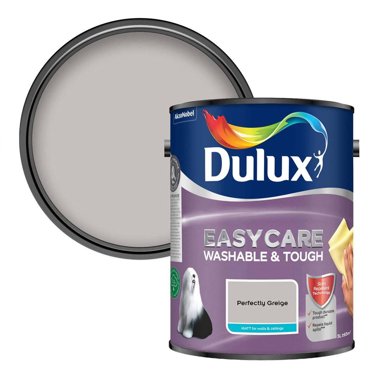 Dulux Easycare Washable & Tough Matt Perfectly Greige 5L