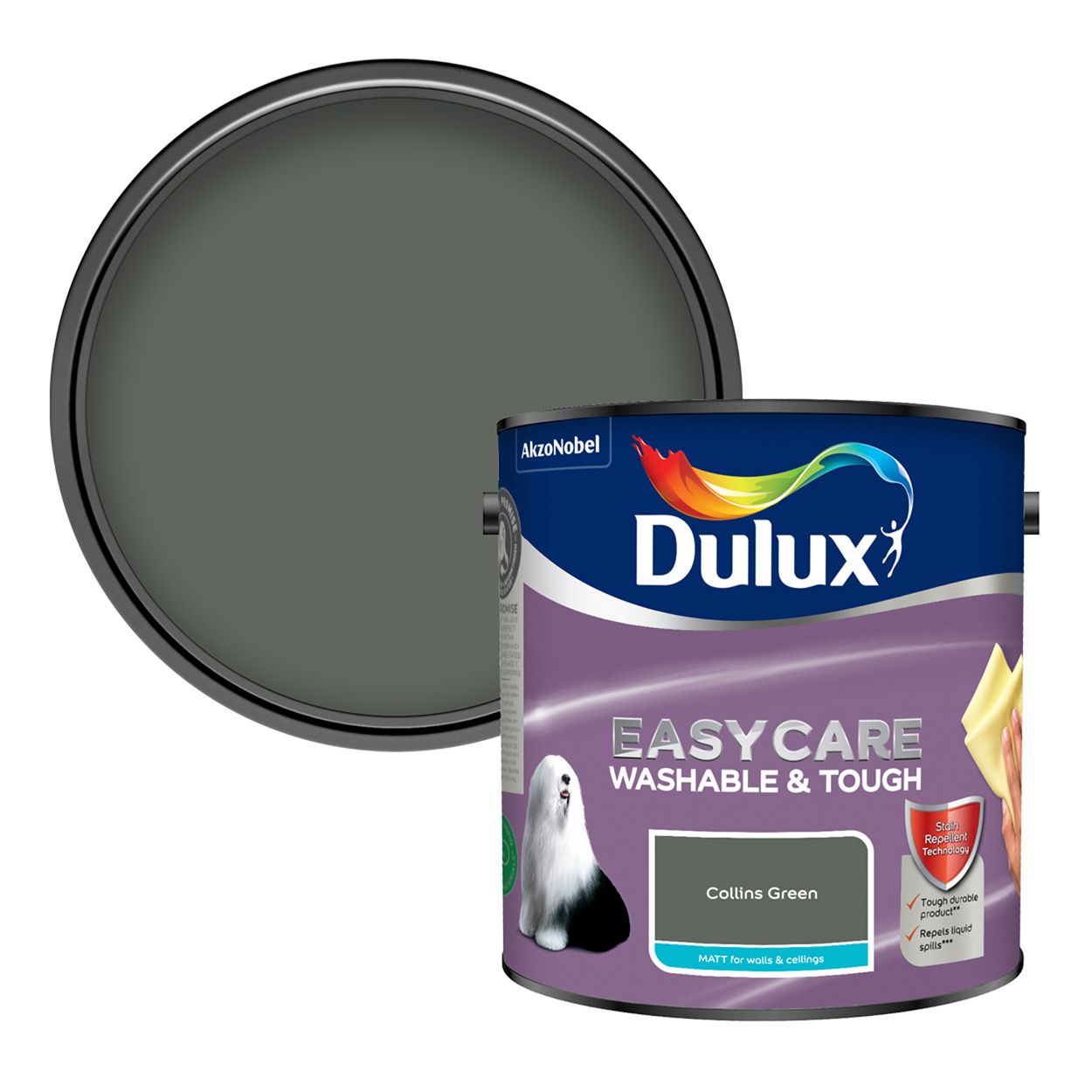 Dulux Easycare Washable & Tough Matt Collins Green 2.5L