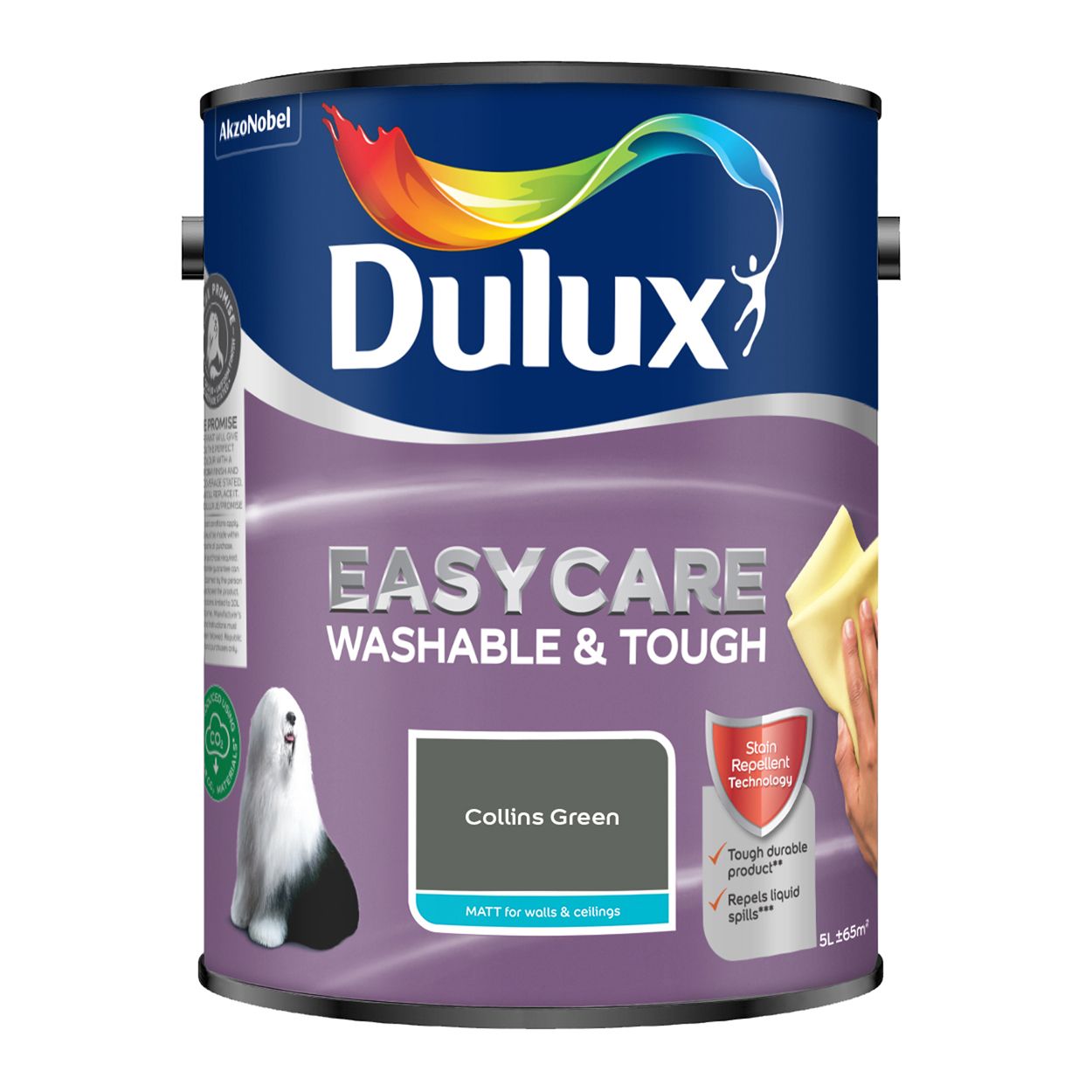 Dulux Easycare Washable & Tough Matt Collins Green 5L