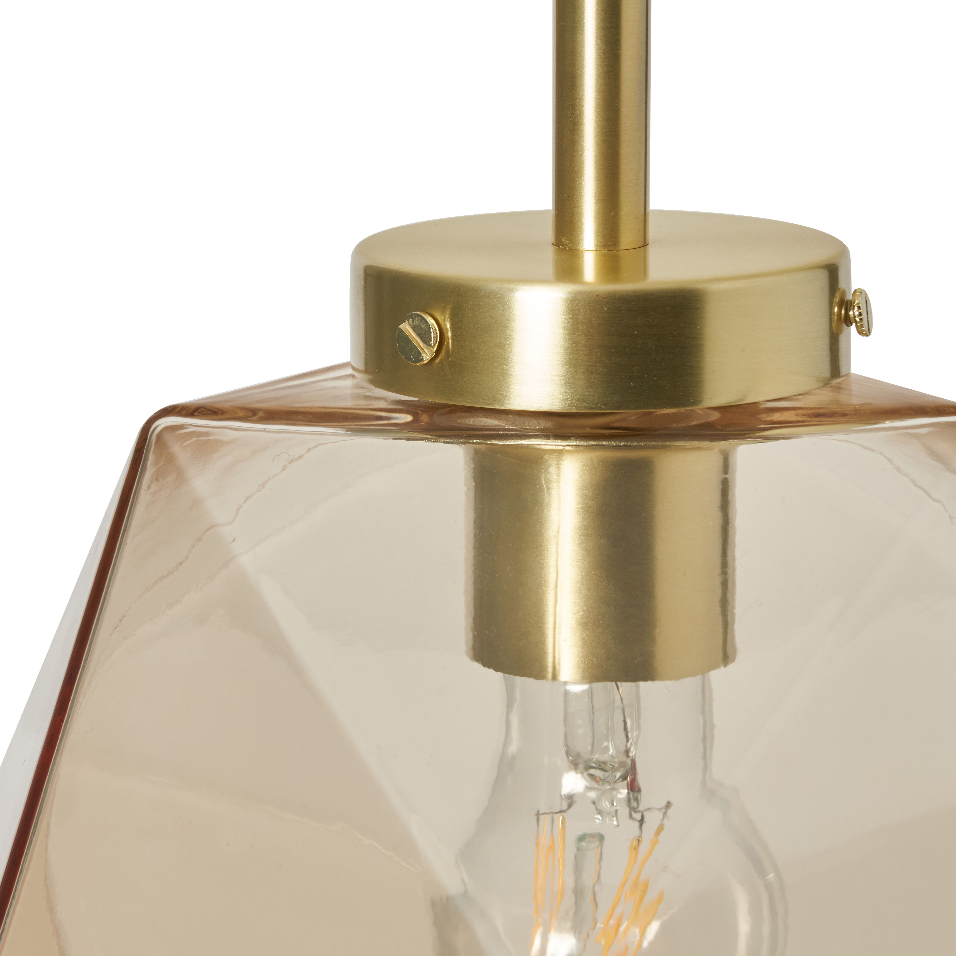 Luga Geometric Champagne Panel Ceiling Light - Satin Brass