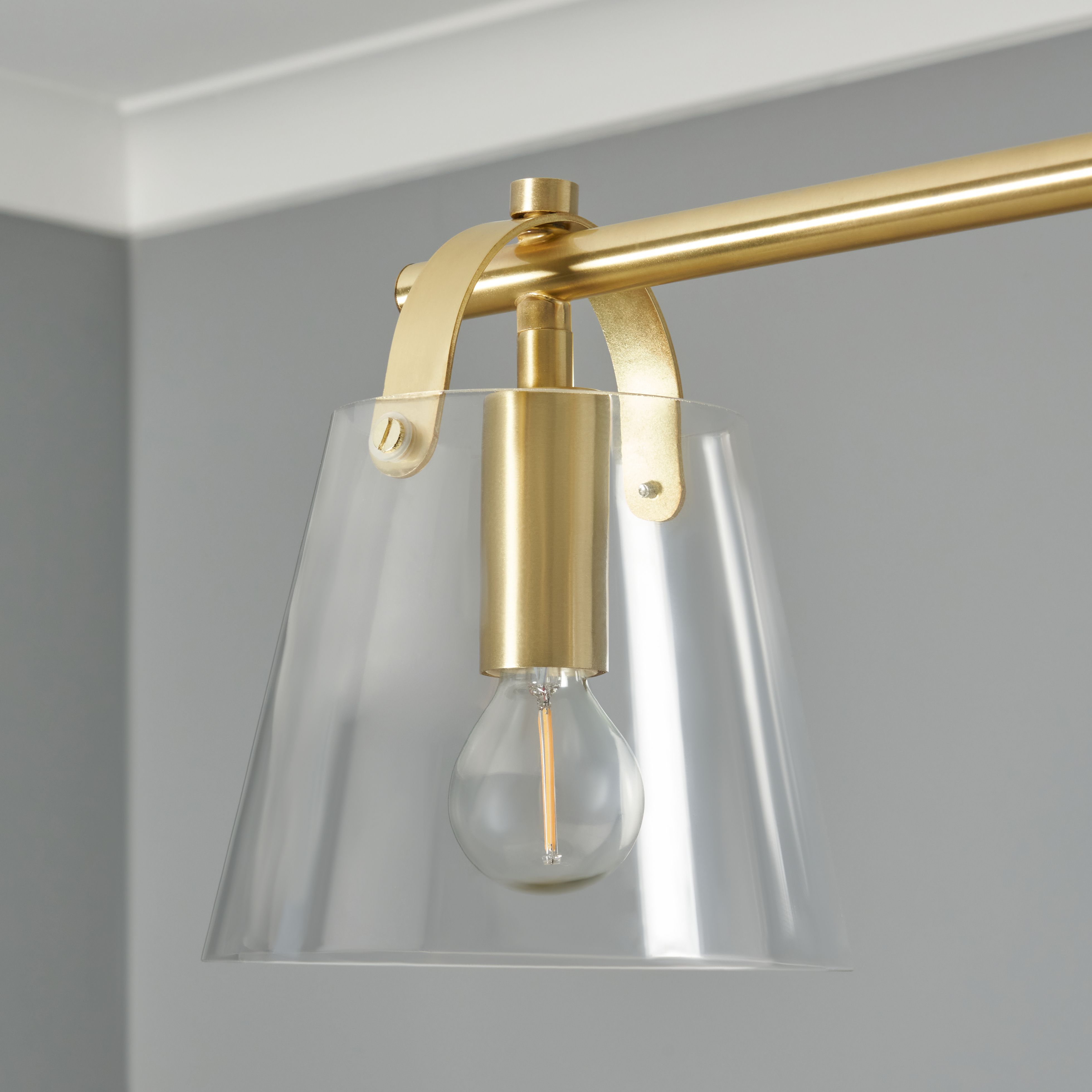 Cozzo Cone 3 Light Diner Pendant - Satin Brass