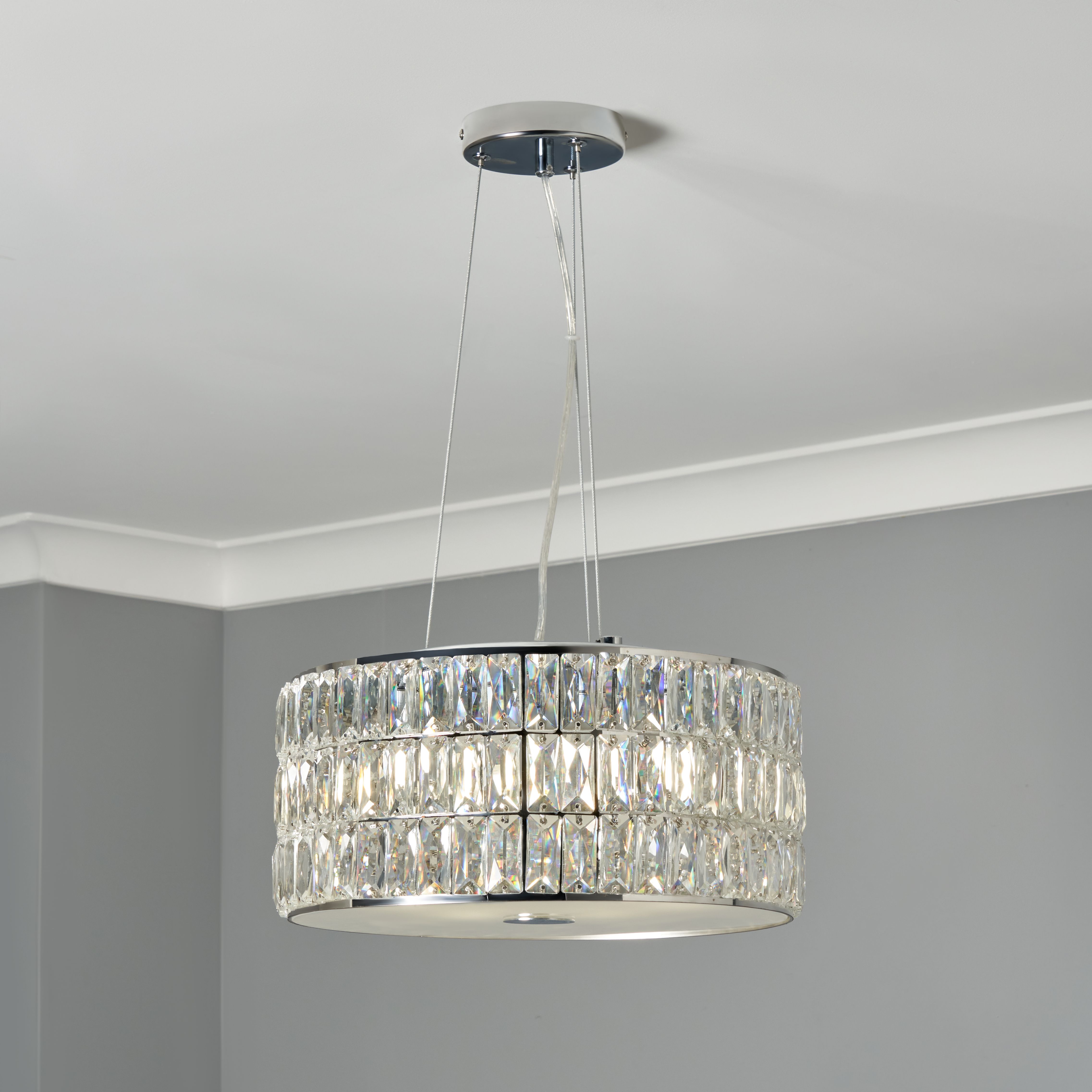 Riero Crystal Pendant - Chrome