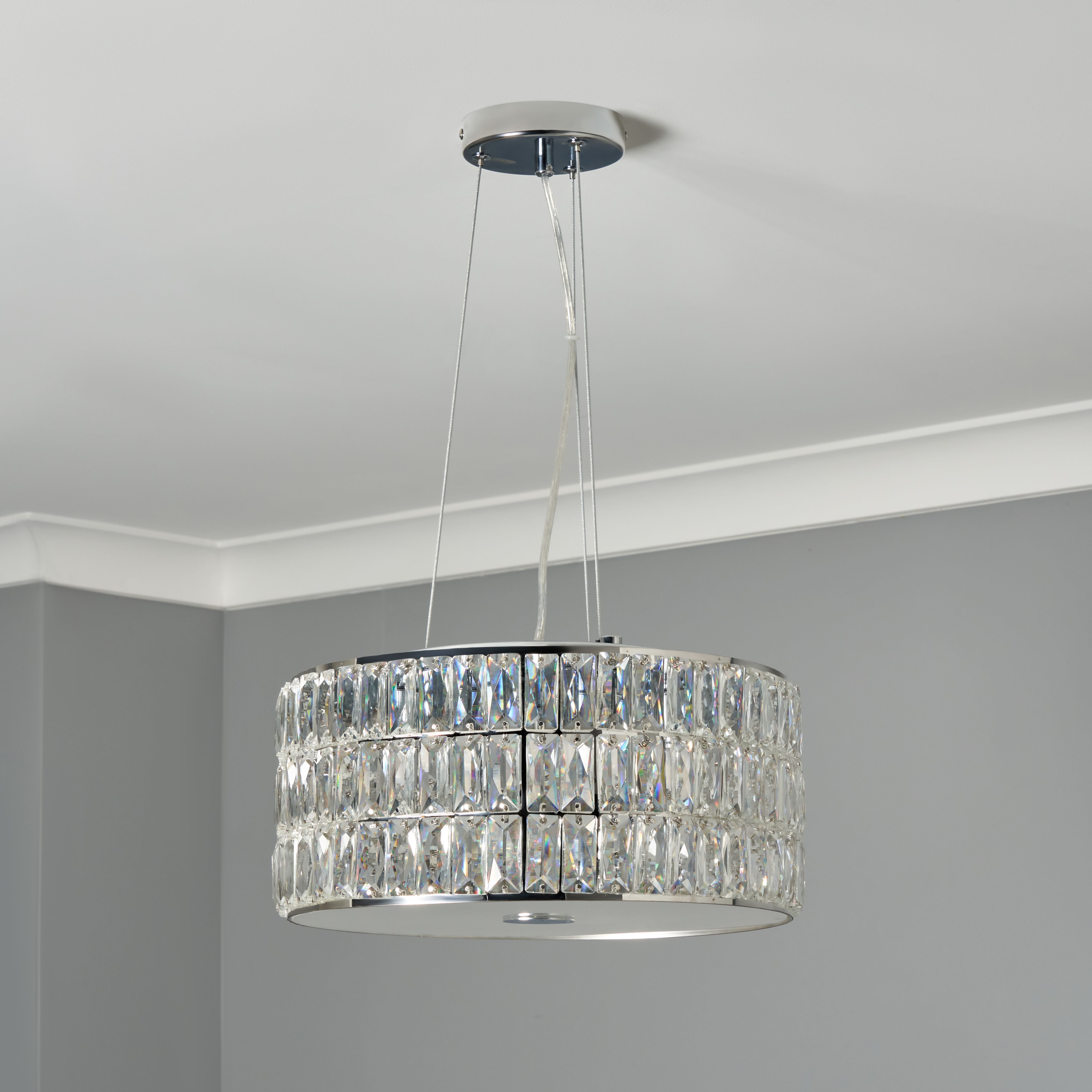 Riero Crystal Pendant - Chrome