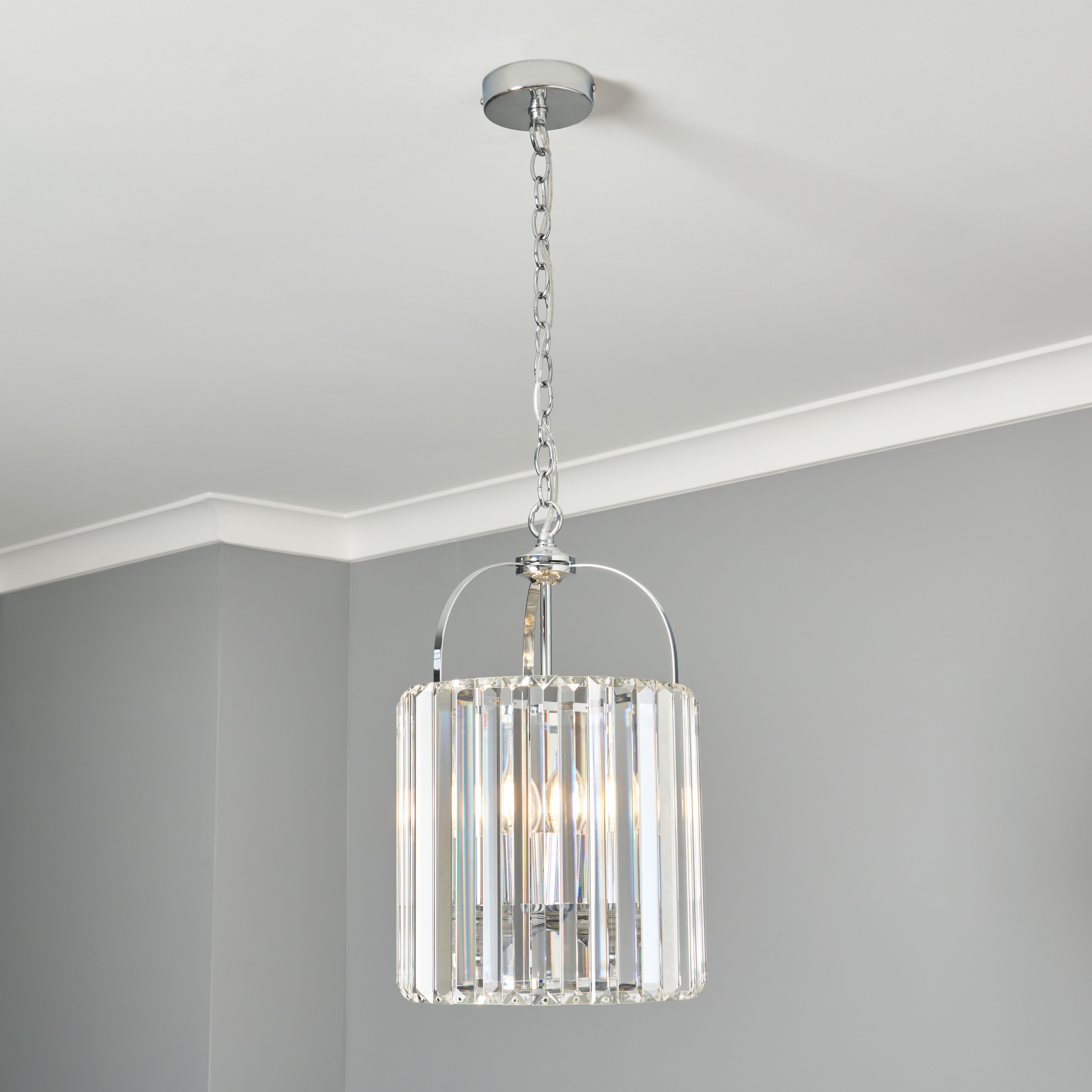 Monte 3 Light Pendant Lamp Chrome - Chrome