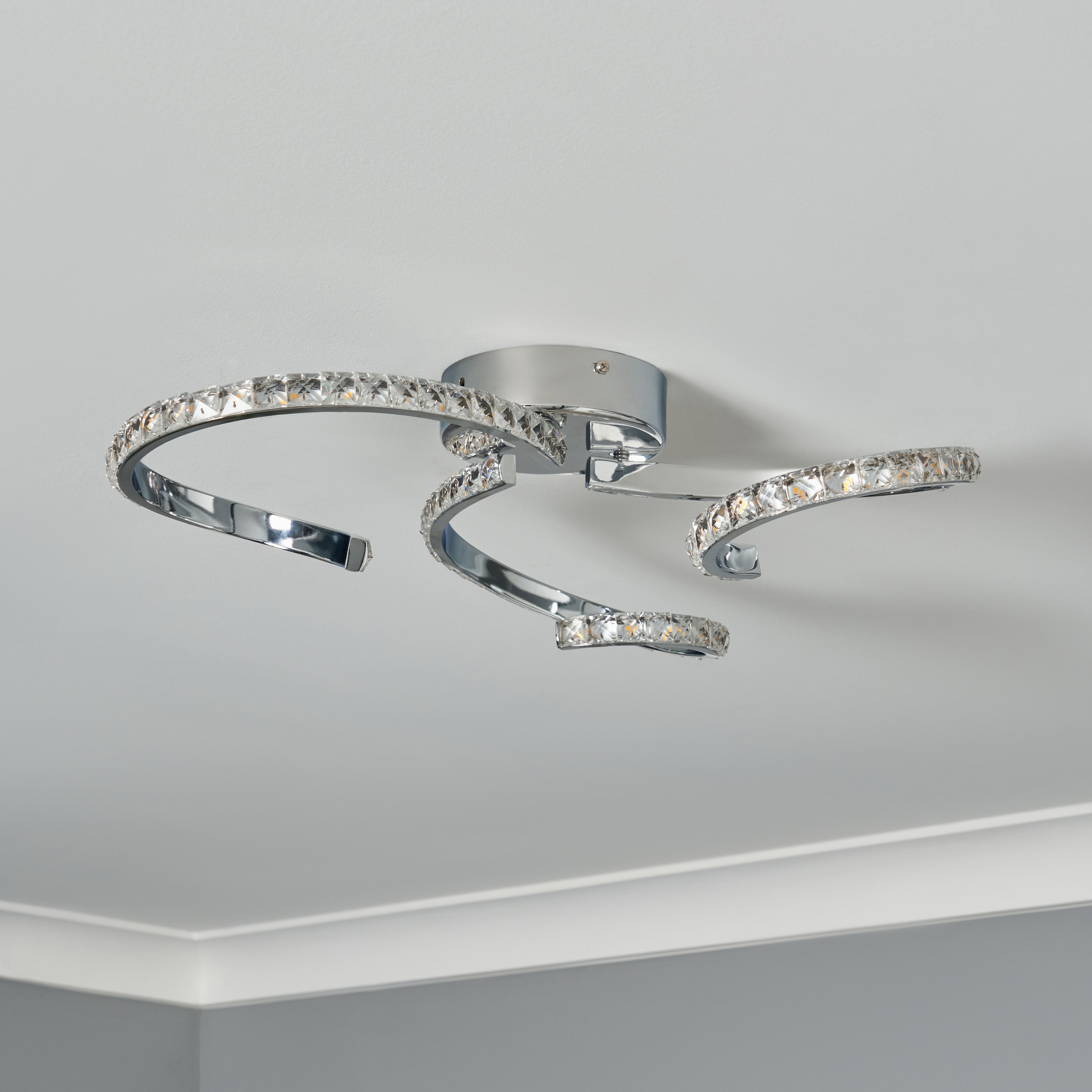 Riolo 3 Light LED Ceiling With Crystals