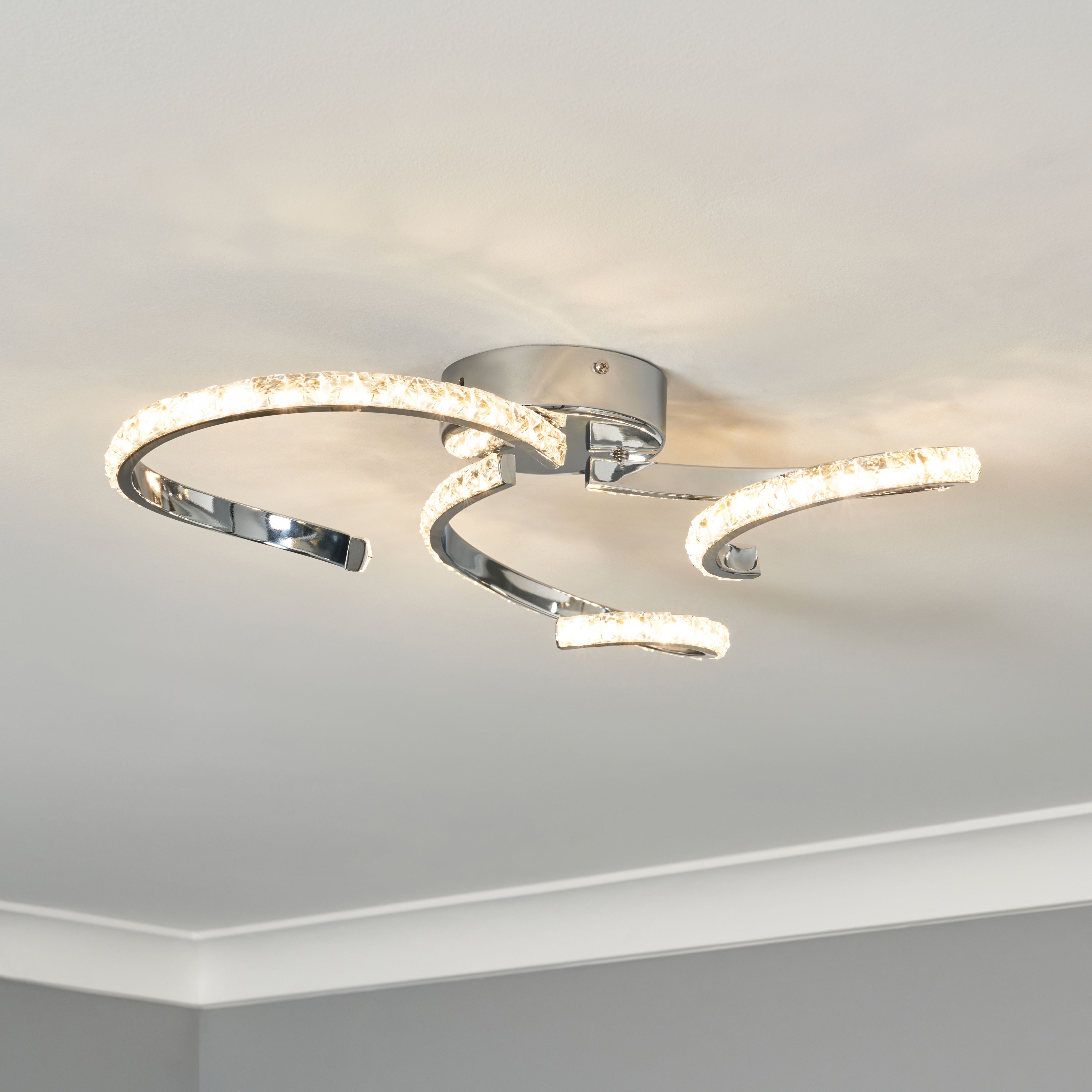 Riolo 3 Light LED Ceiling With Crystals