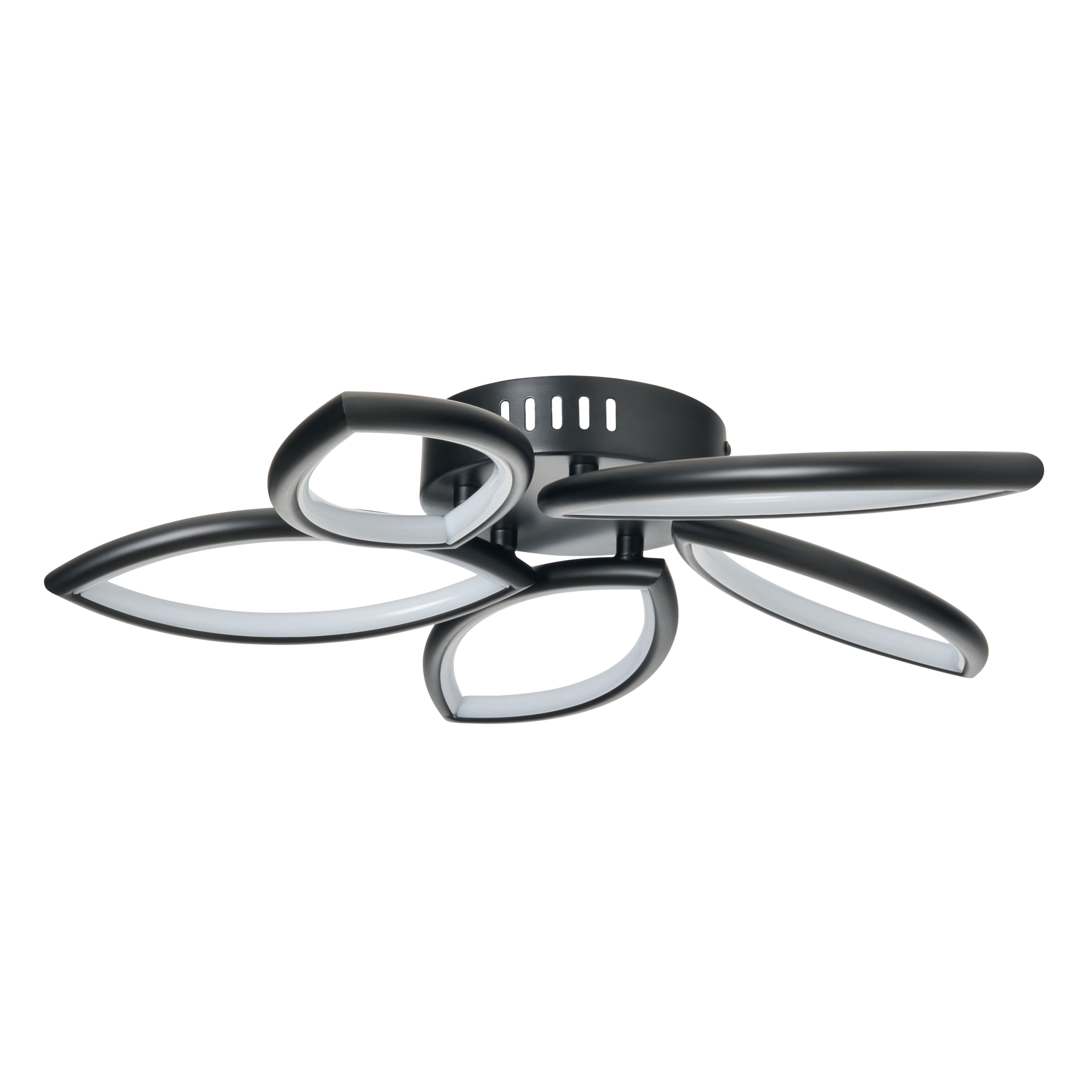 Renza 5 Leaf LED Ceiling Light Black