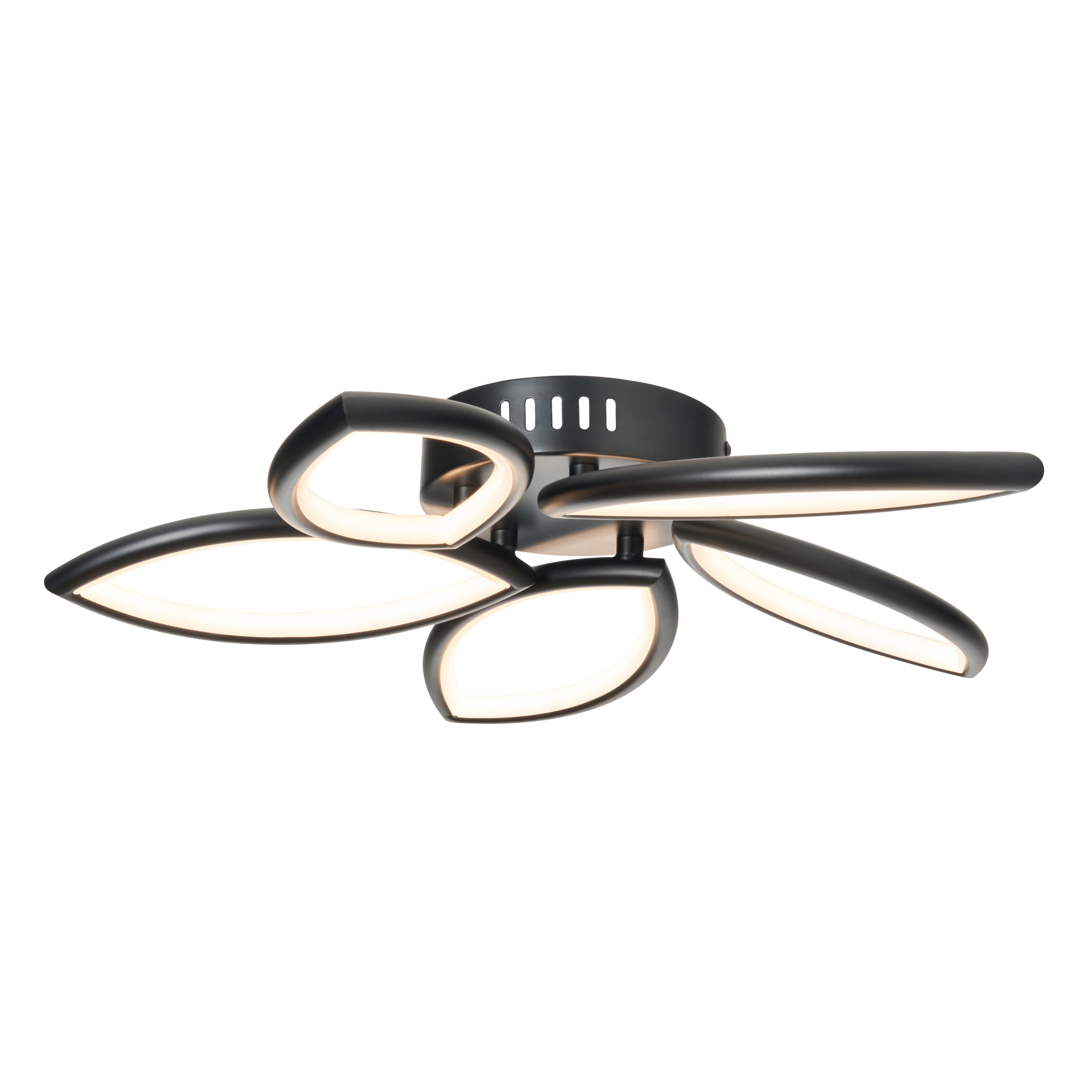 Renza 5 Leaf LED Ceiling Light Black
