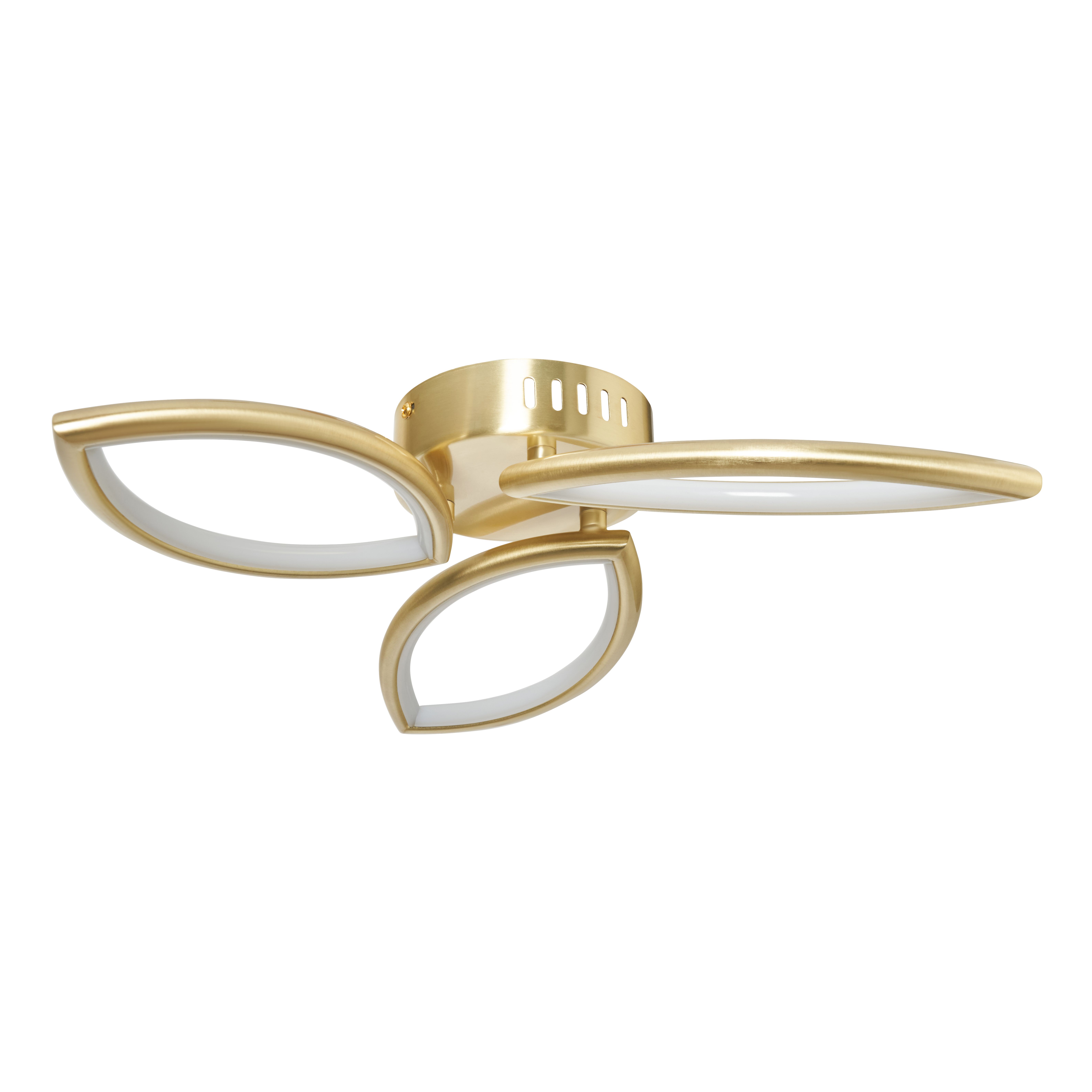 Renza 3 Leaf LED Ceiling Light Satin Brass