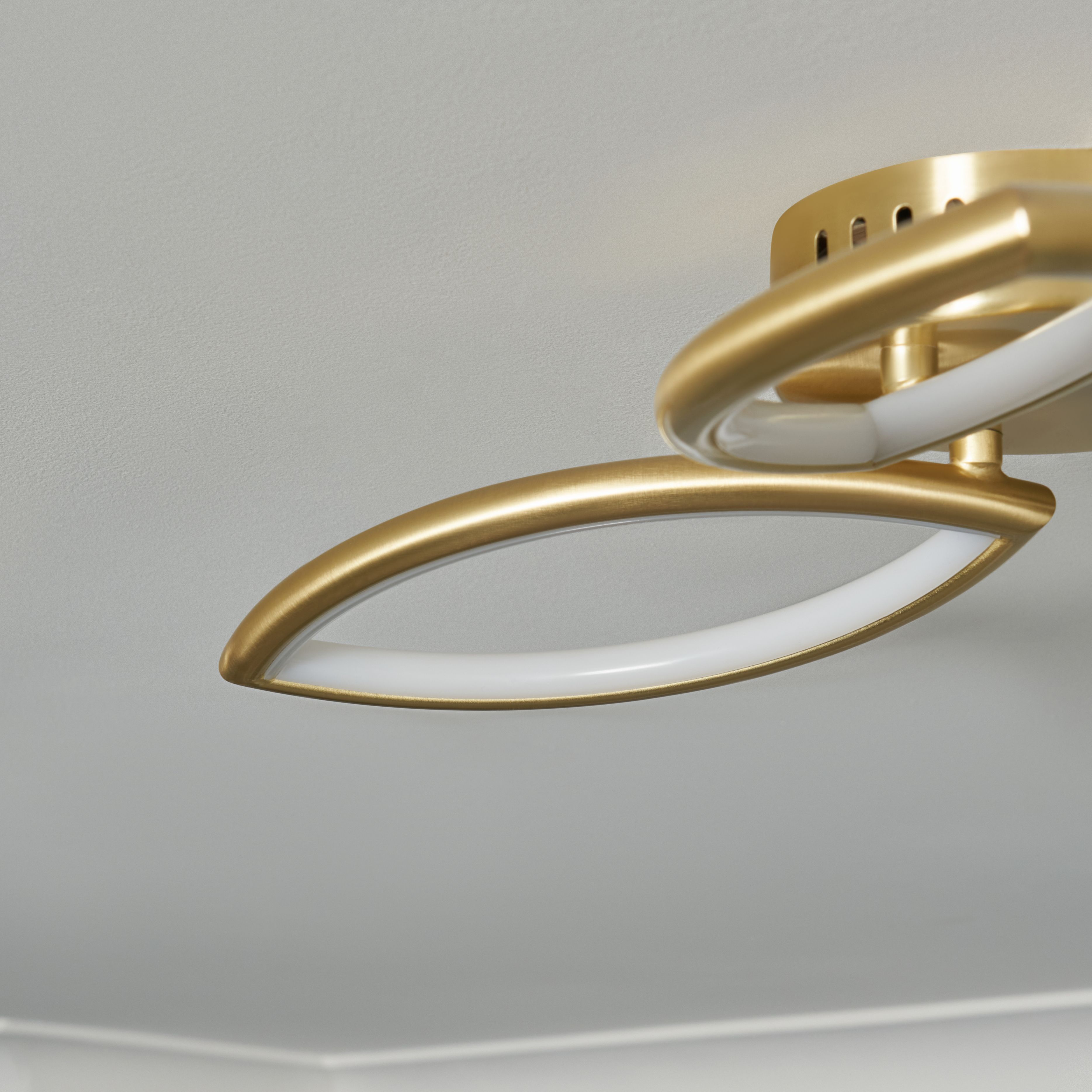 Renza 3 Leaf LED Ceiling Light Satin Brass