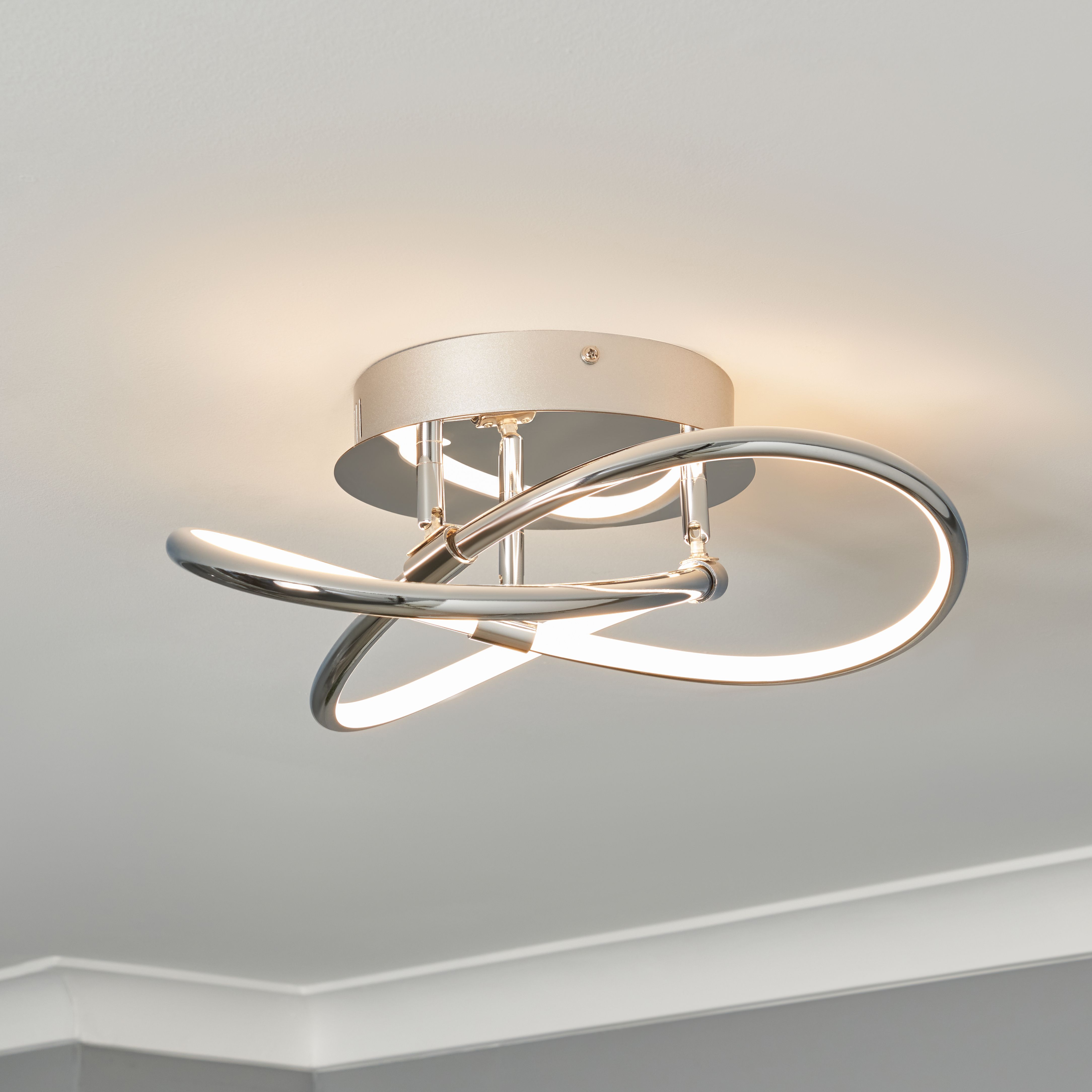 Serio Knotted Shape LED Flush Chrome