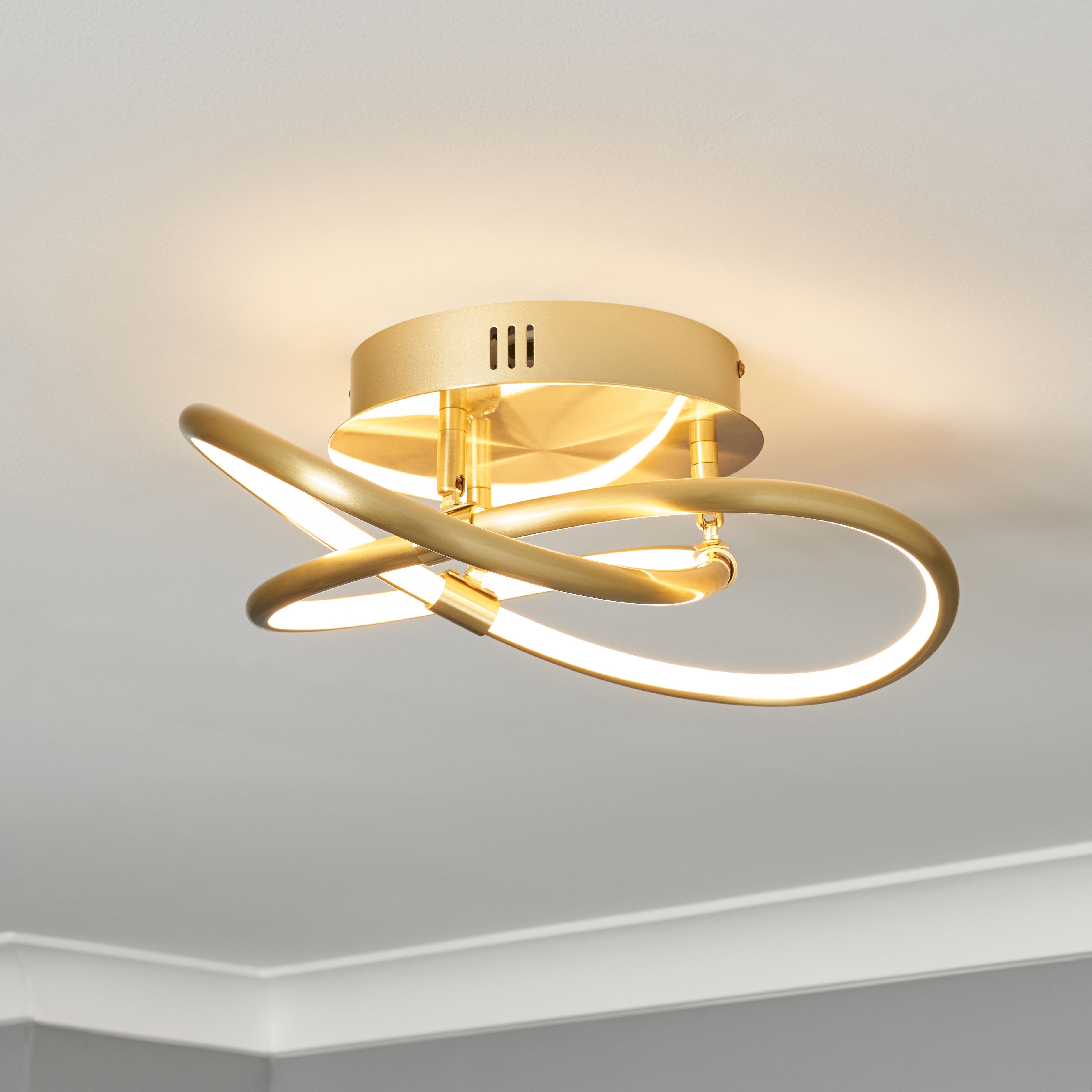 Serio Knotted Shape LED Flush Satin Brass