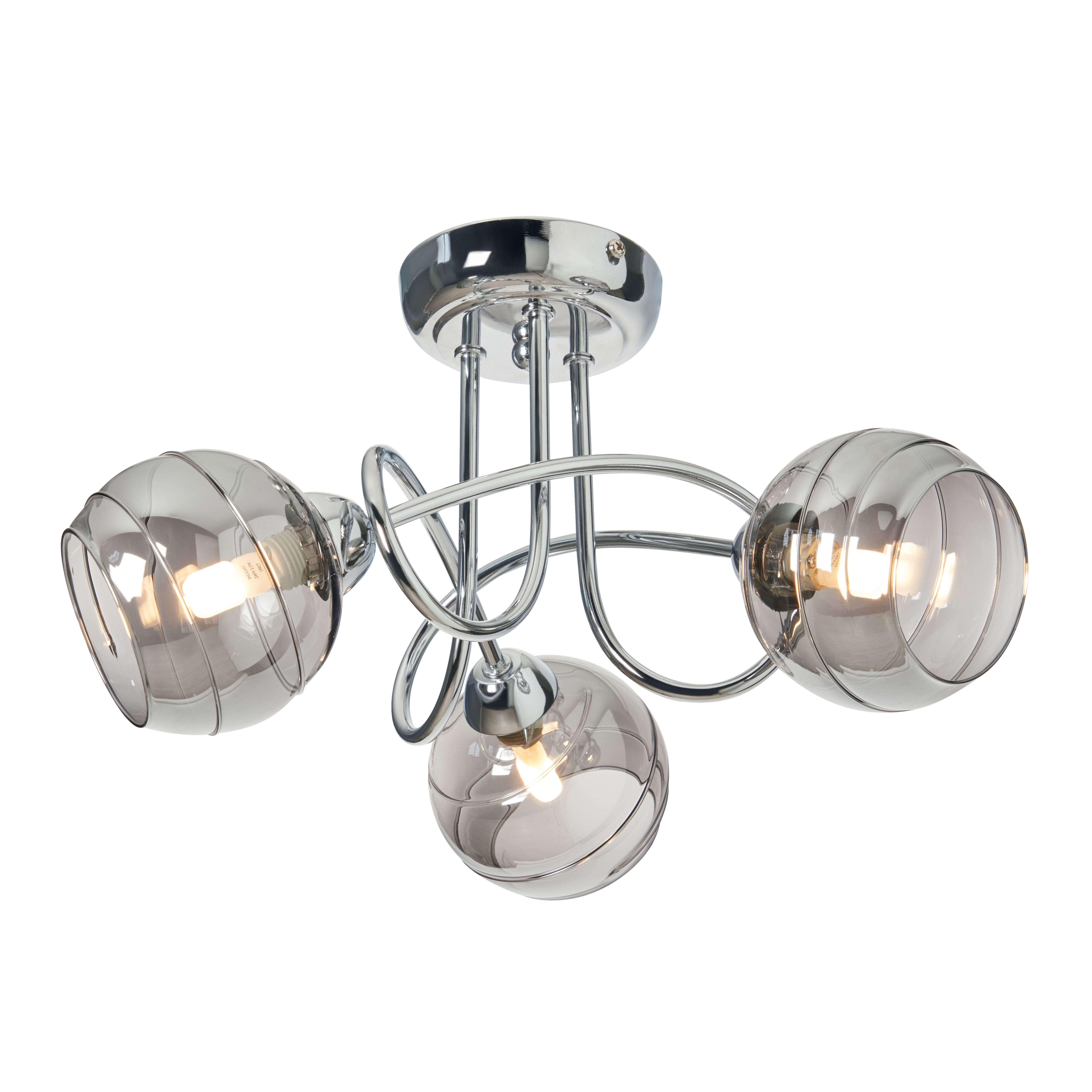 Camo Drizzle Glass 3 Light Ceiling