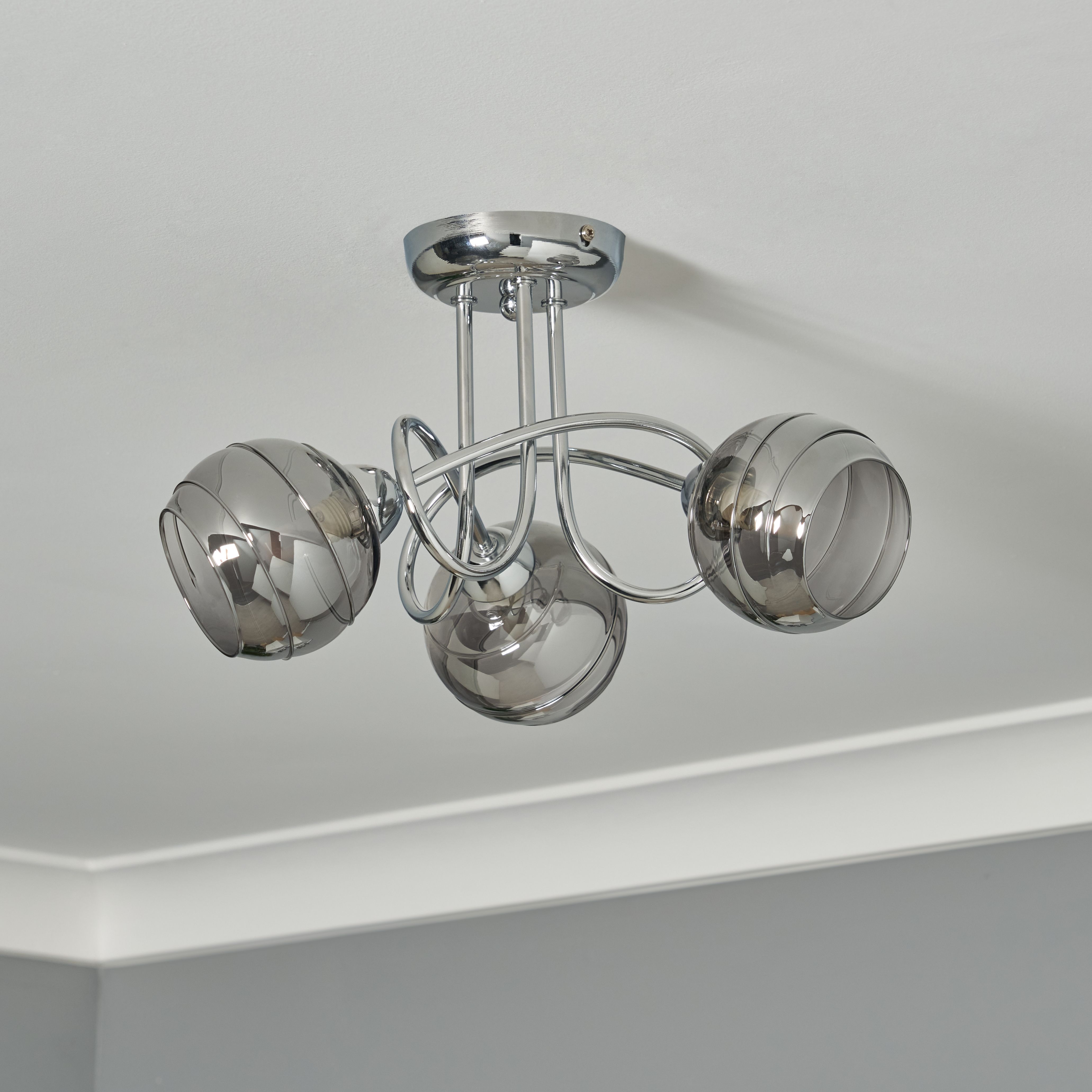 Camo Drizzle Glass 3 Light Ceiling