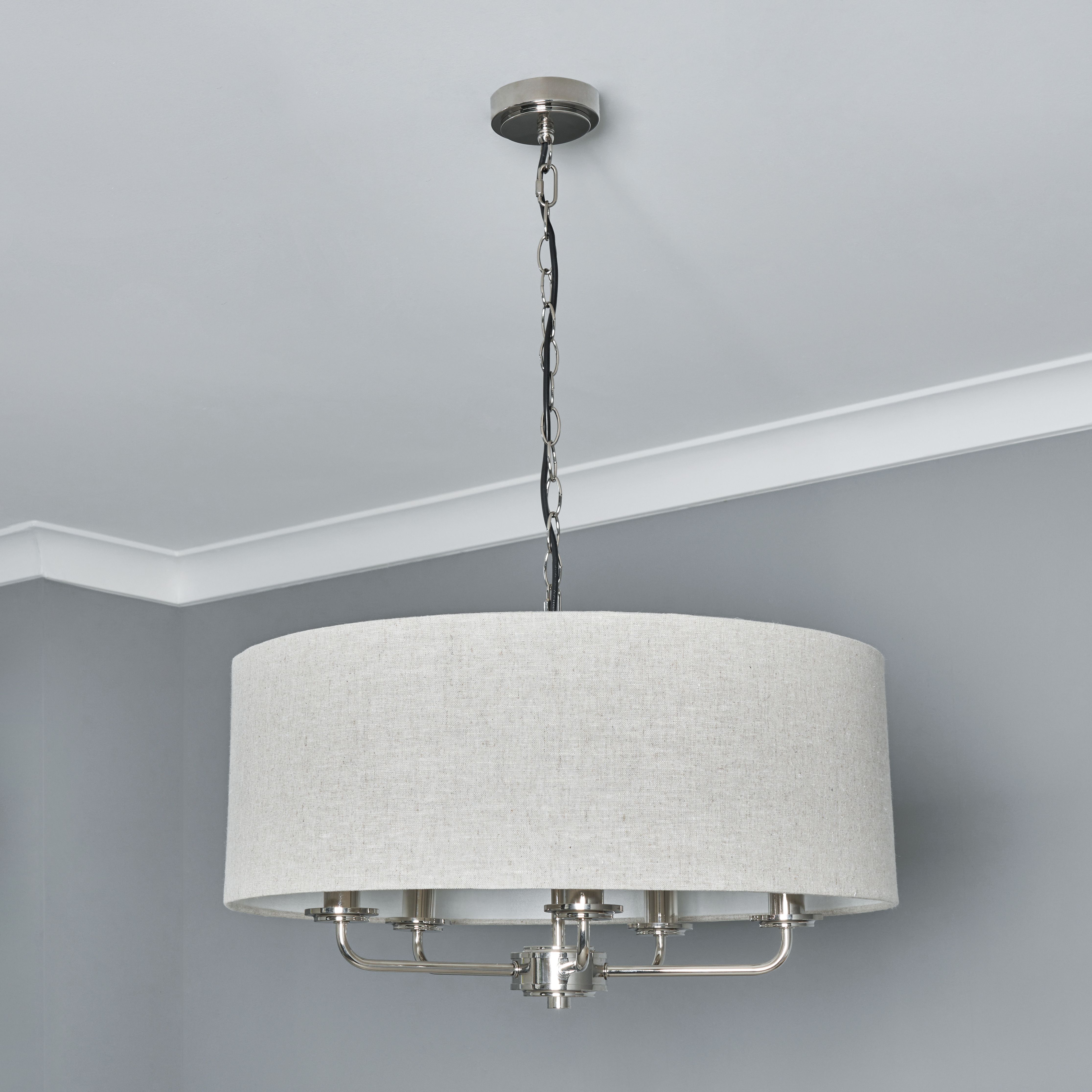 Caldon 5 Light Pendant - Polished/Nickel