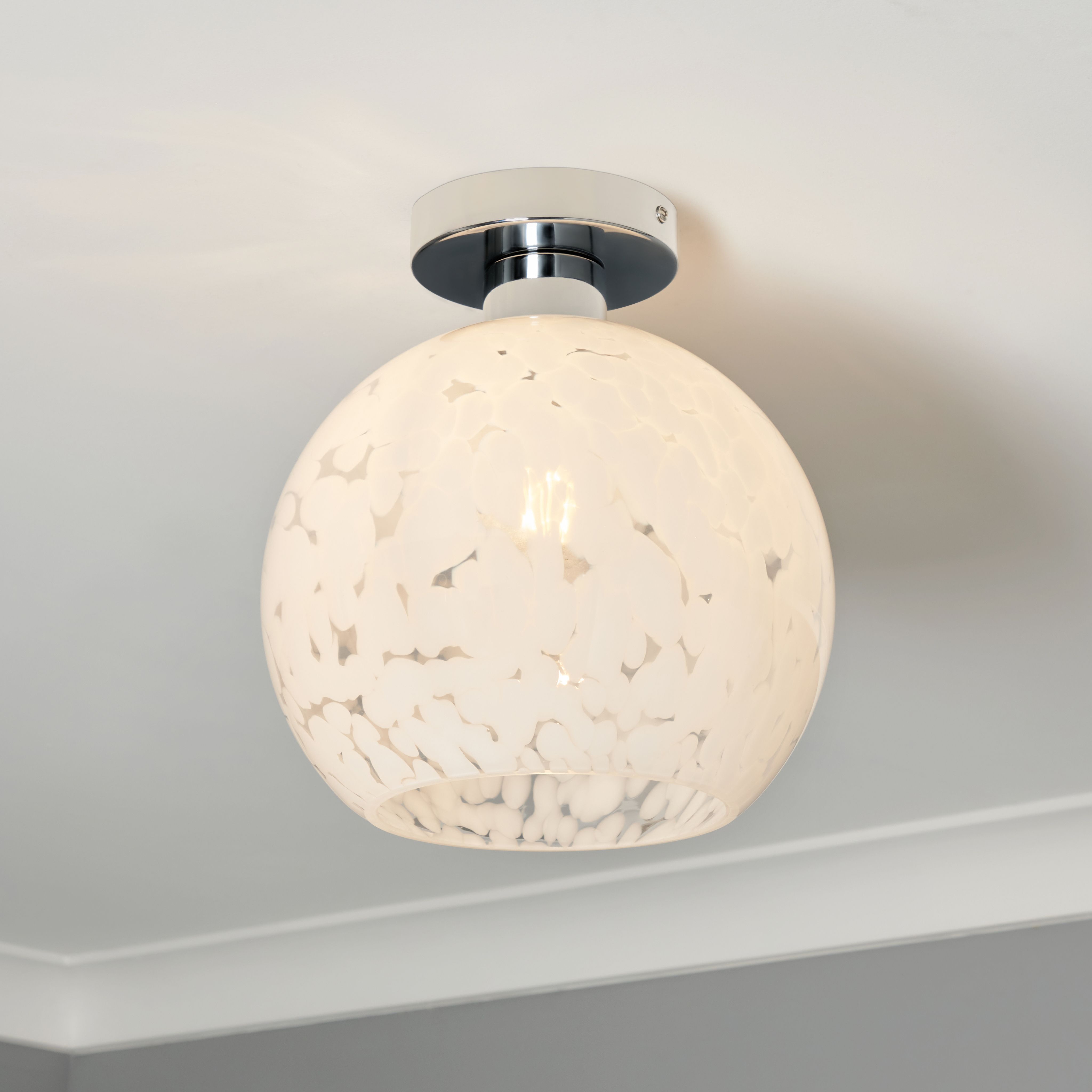 Tosto Flakestone Glass Ceiling Light - Chrome