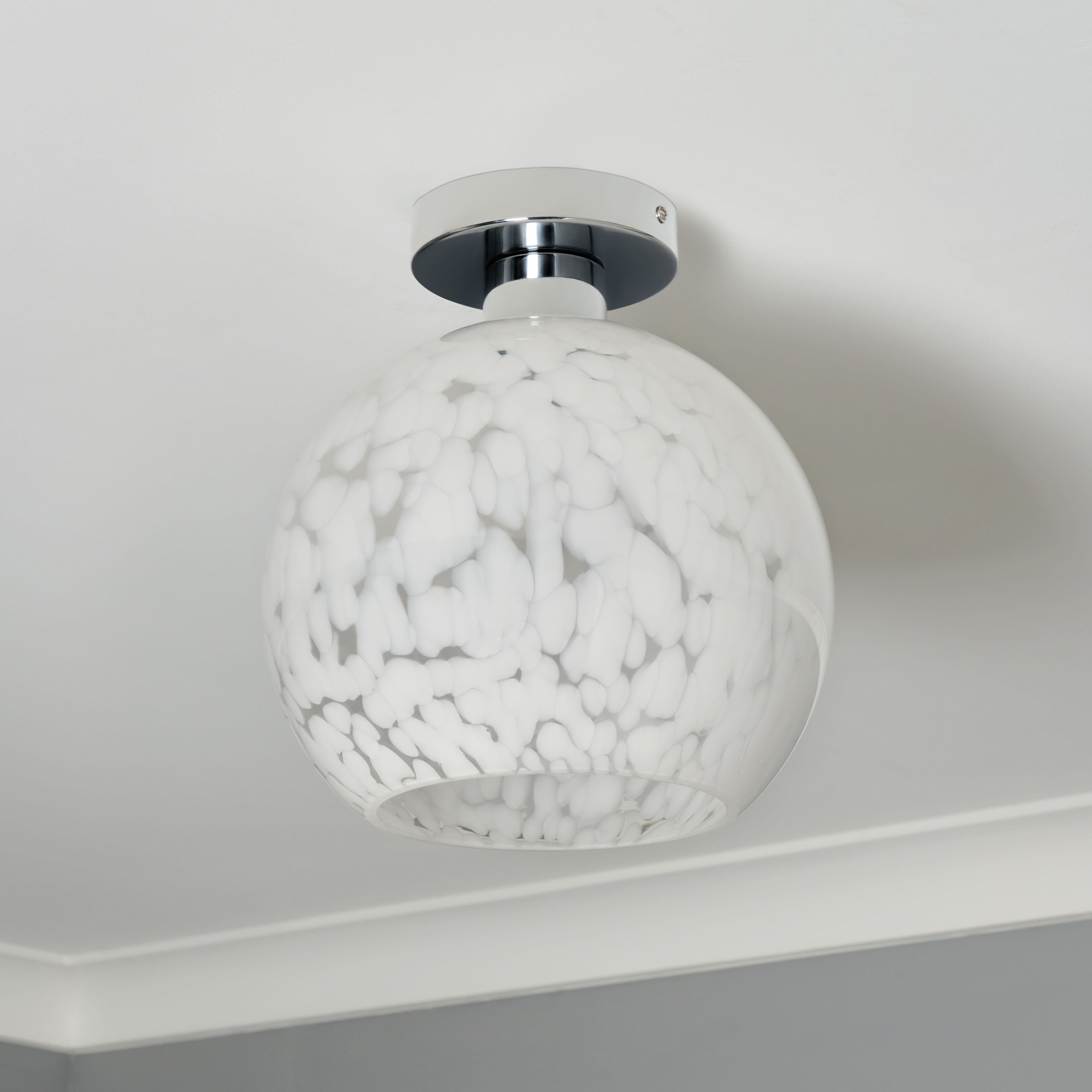 Tosto Flakestone Glass Ceiling Light - Chrome