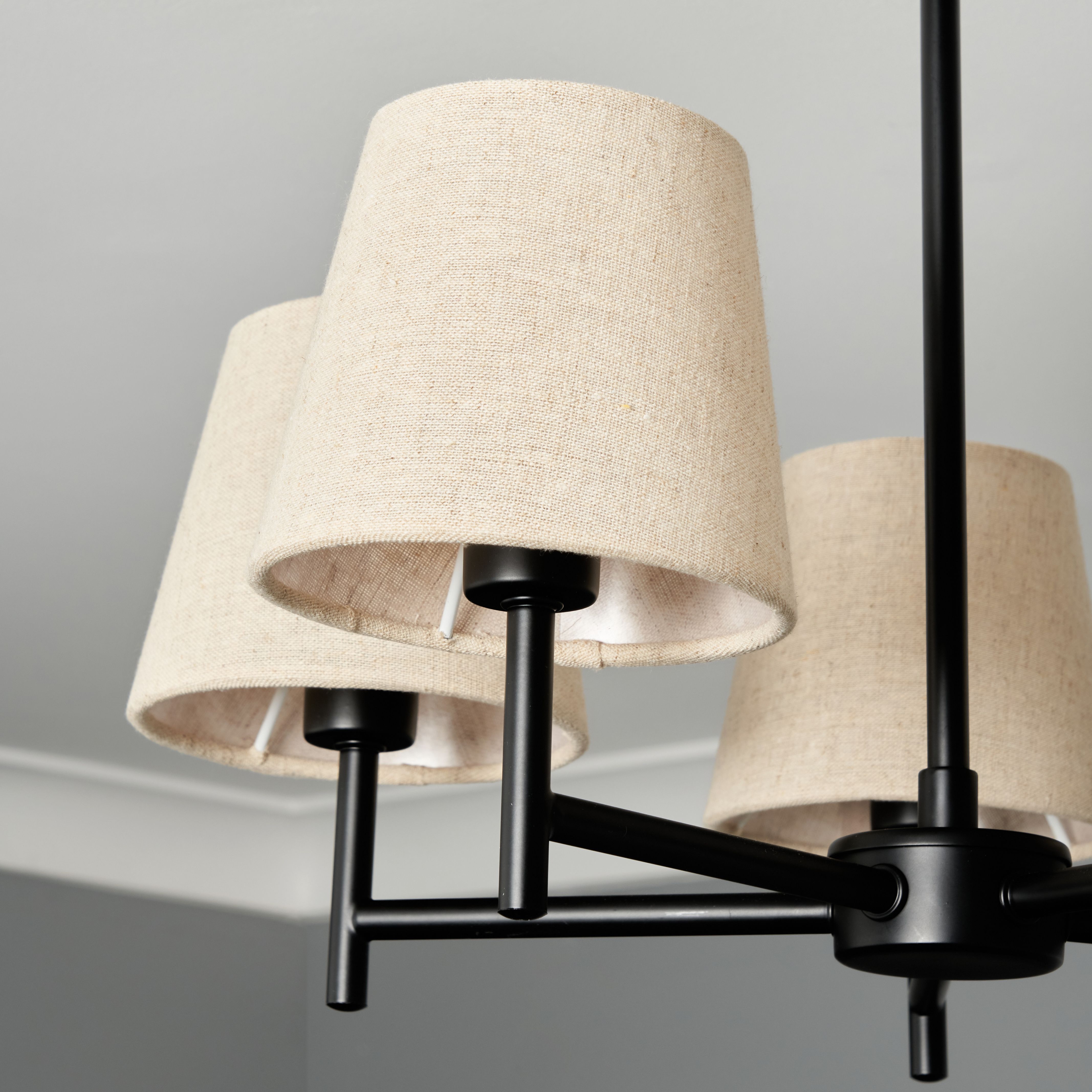 Capro Stepped Round 5 Light Ceiling Light - Black