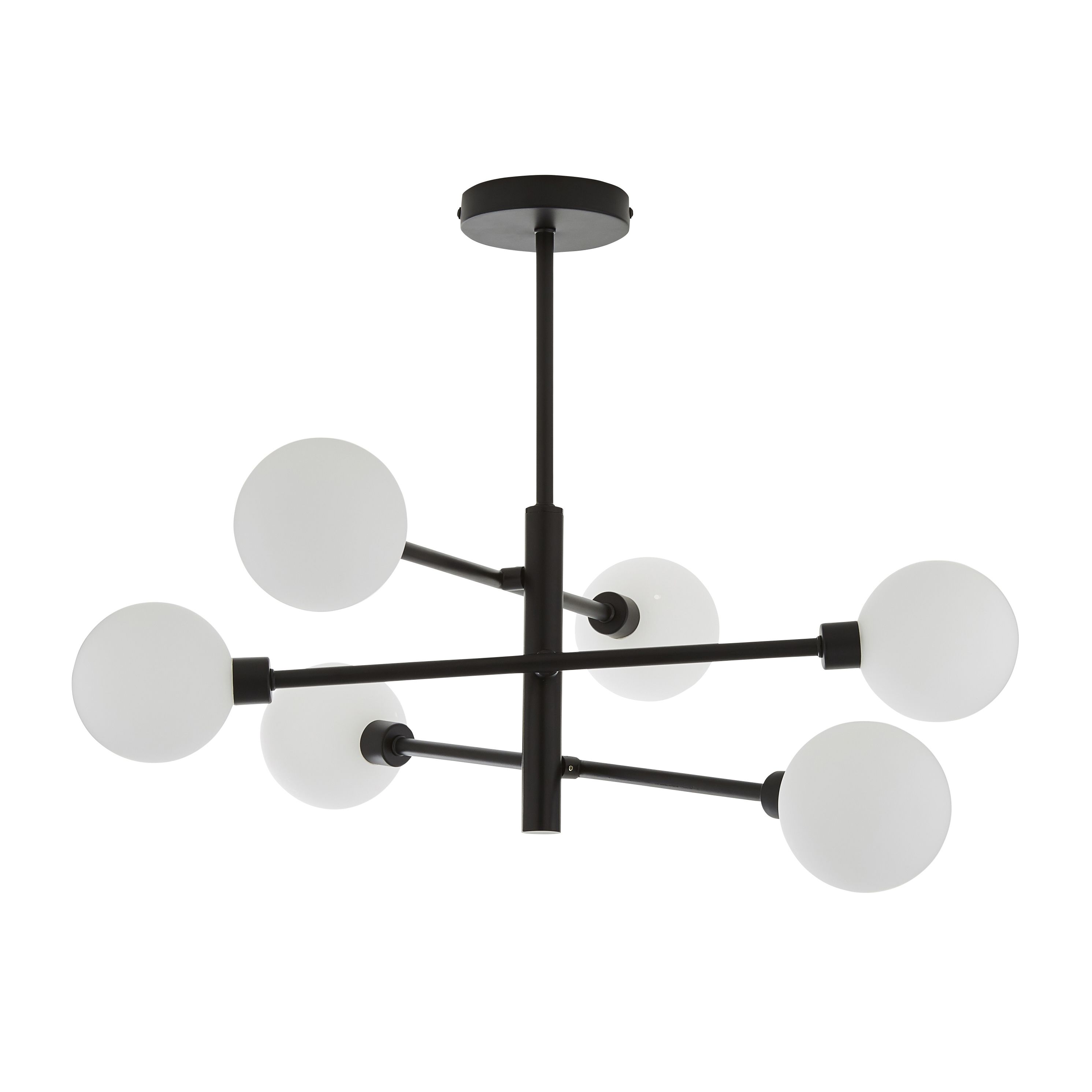 Casa Cross-Arm 6 Light Ceiling Pendant - Black