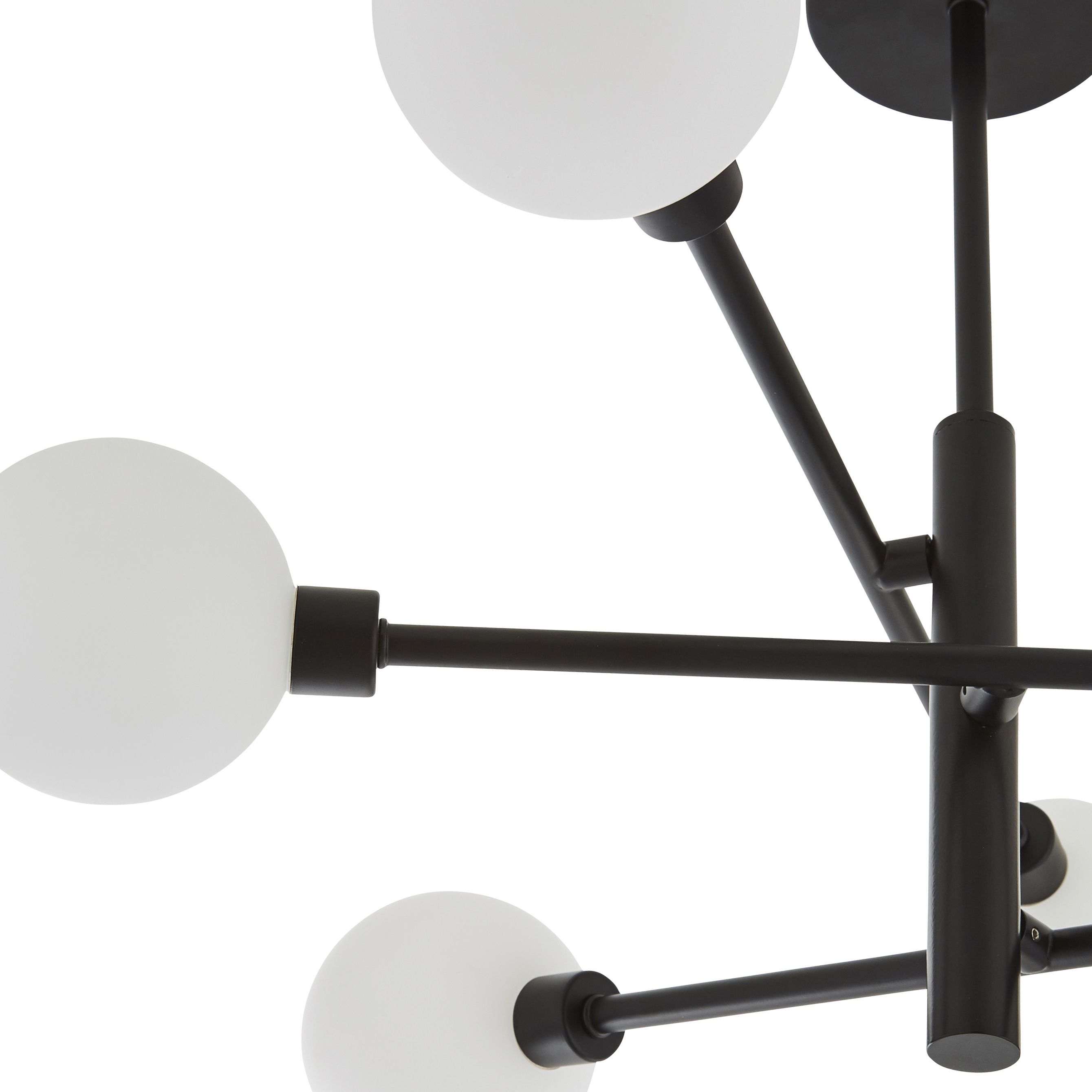 Casa Cross-Arm 6 Light Ceiling Pendant - Black