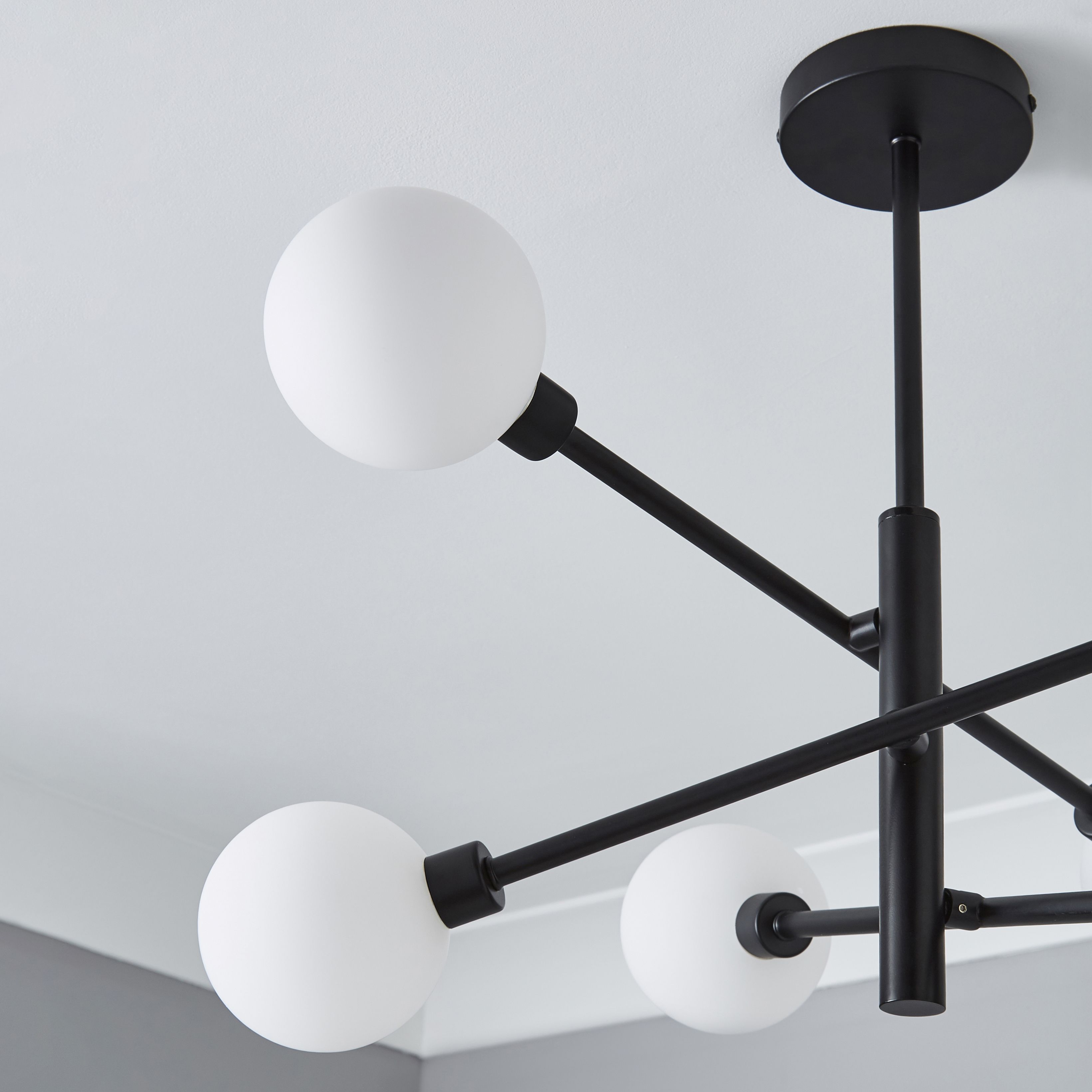 Casa Cross-Arm 6 Light Ceiling Pendant - Black