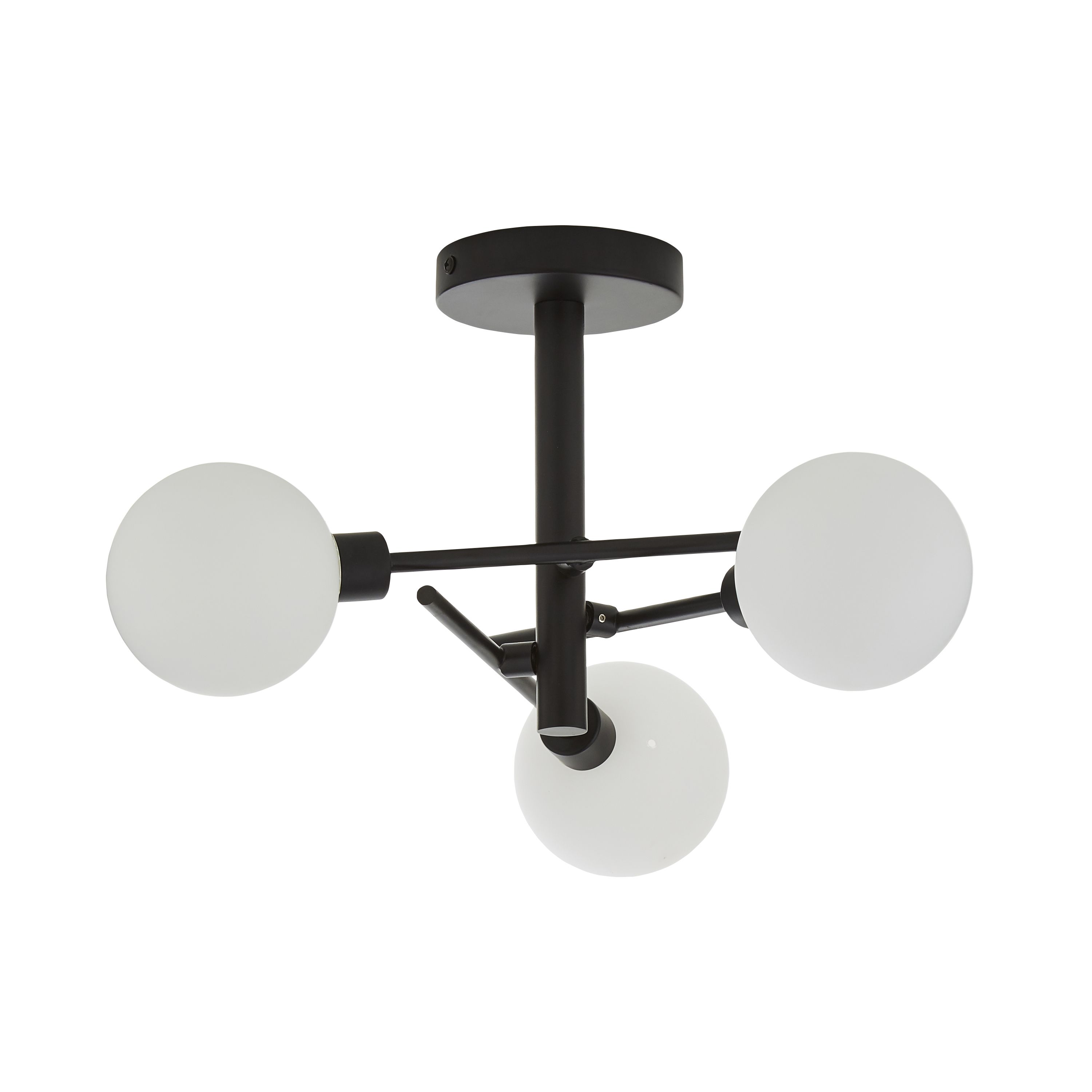 Casa Cross-Arm 3 Light Ceiling Pendant - Black