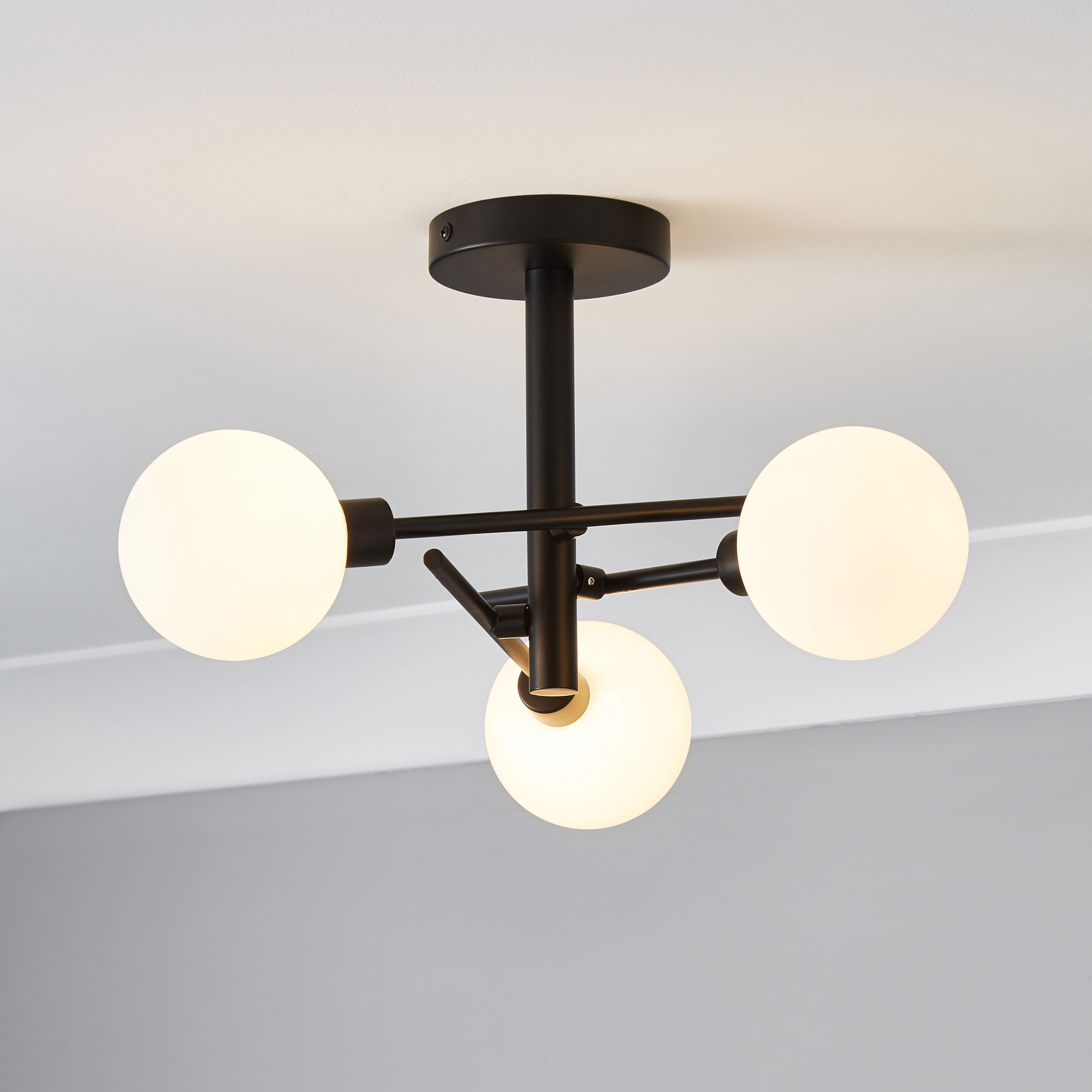Casa Cross-Arm 3 Light Ceiling Pendant - Black