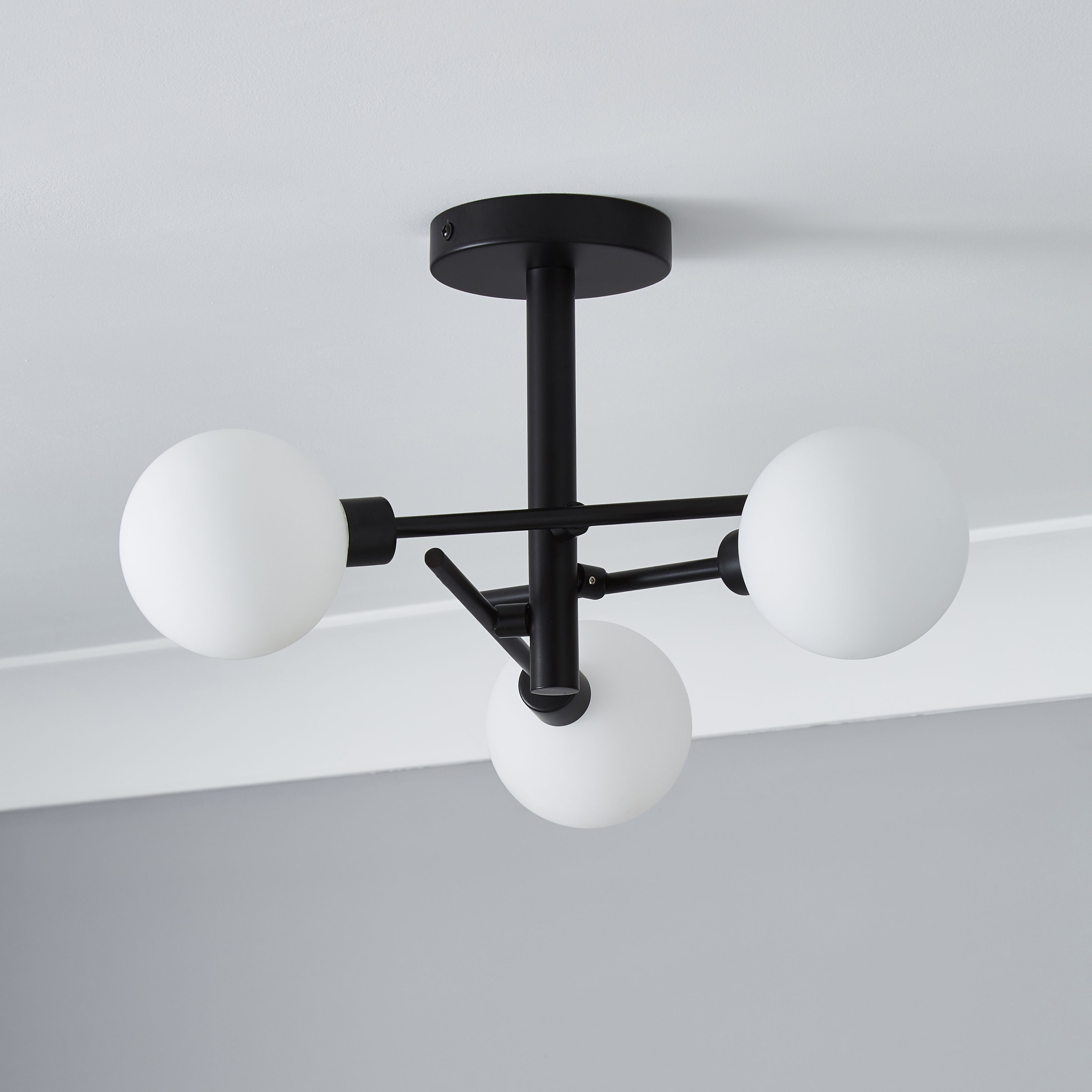 Casa Cross-Arm 3 Light Ceiling Pendant - Black