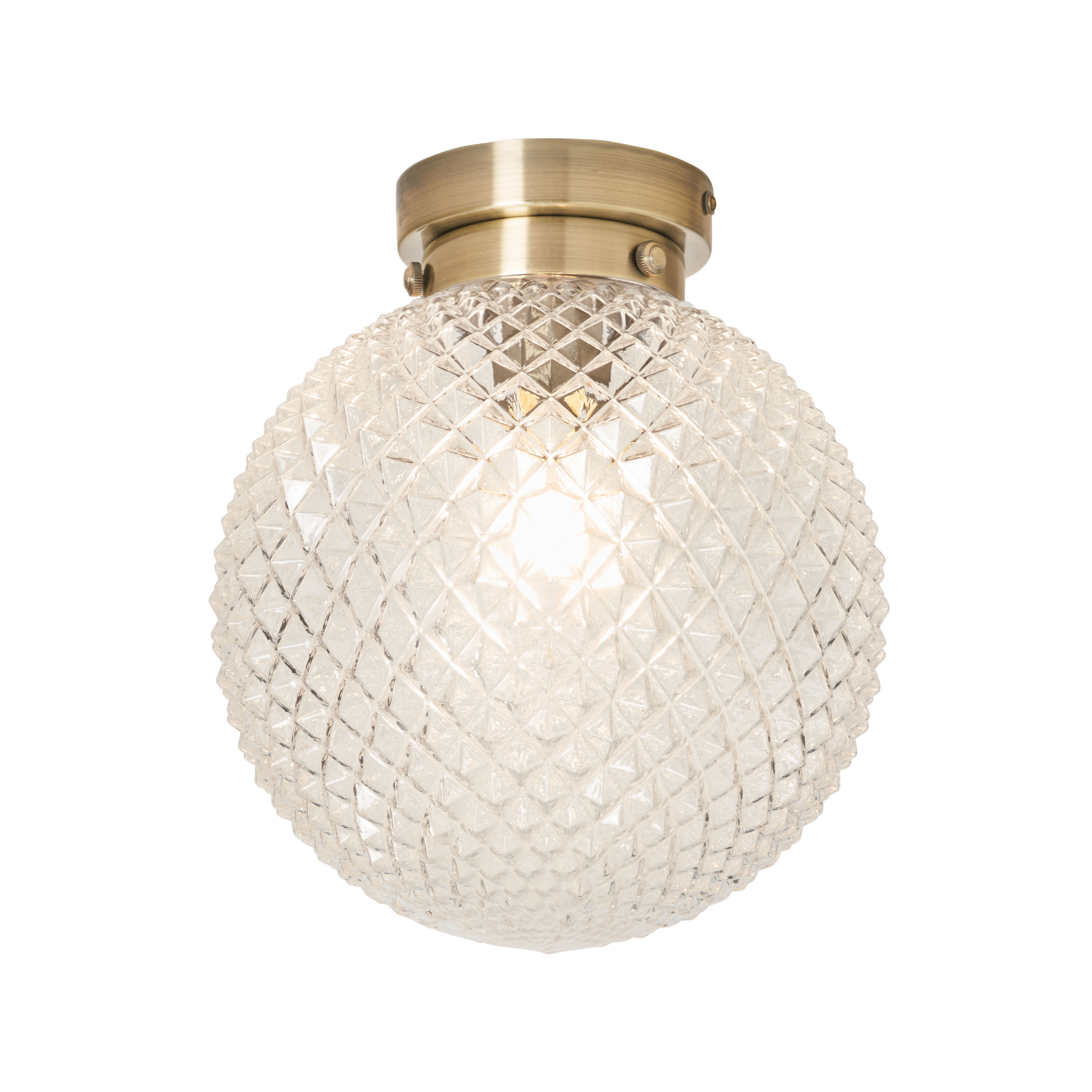 Ciegos Antique Brass IP44 Flush Light