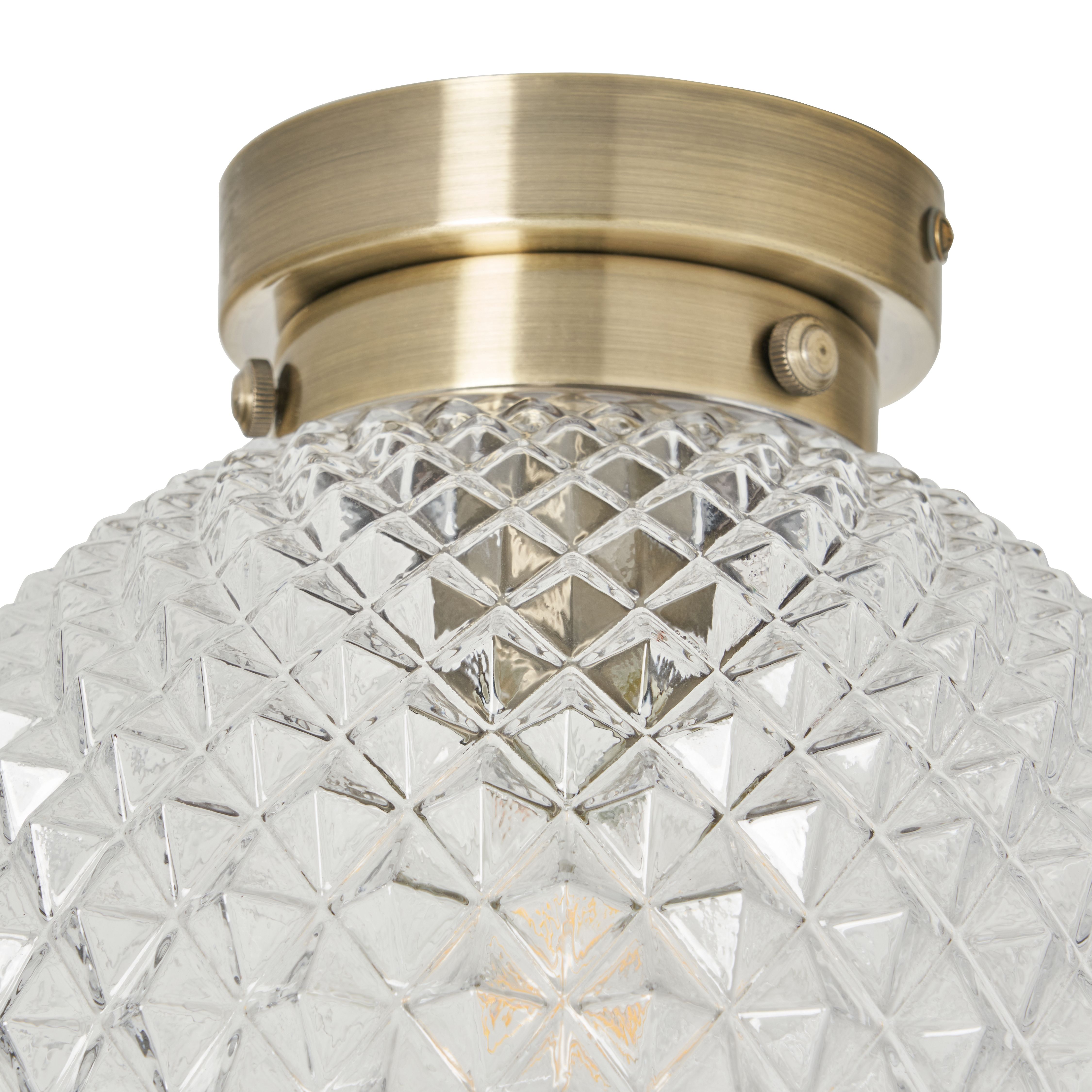 Ciegos Antique Brass IP44 Flush Light