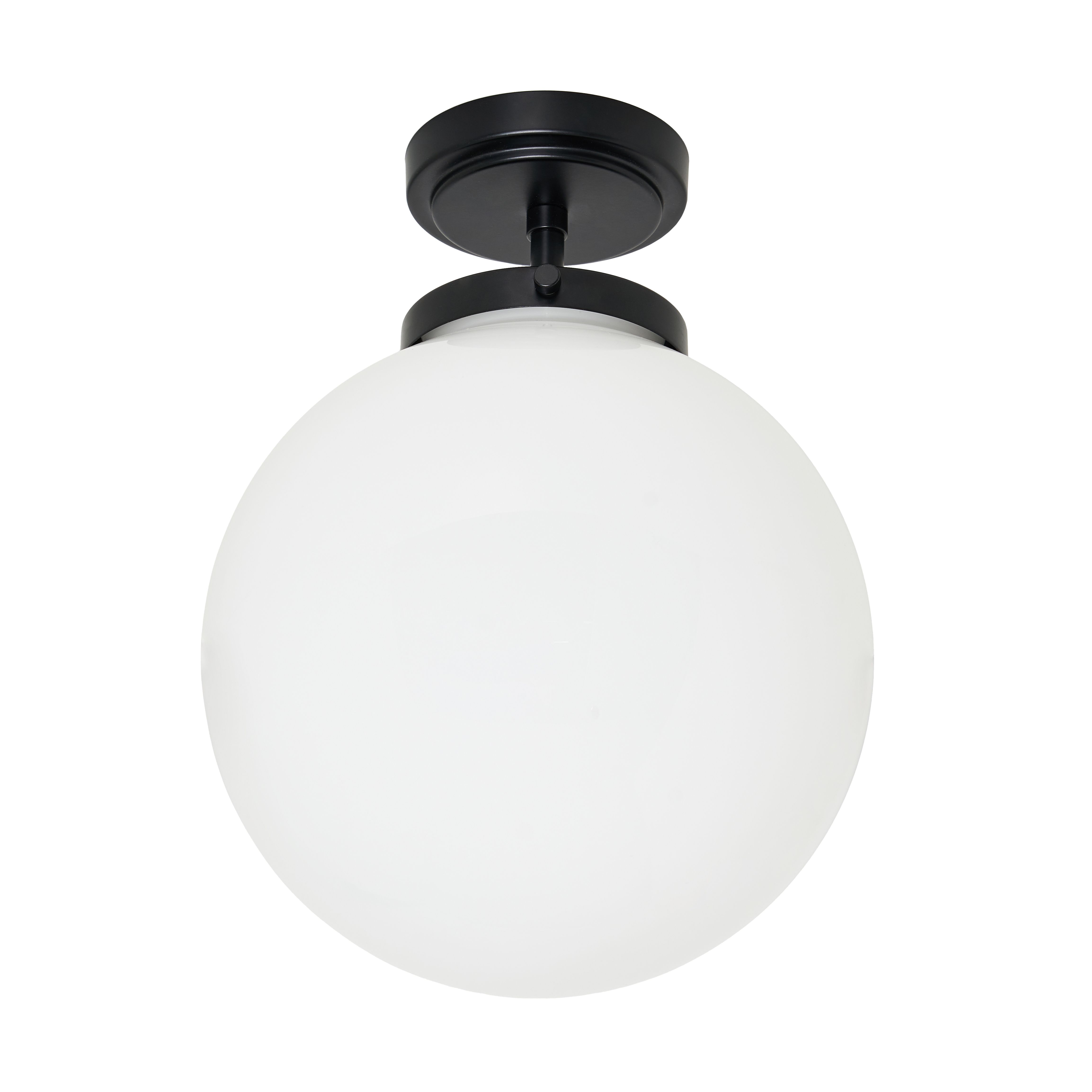 Porto 1 Light Semi-Flush - Black