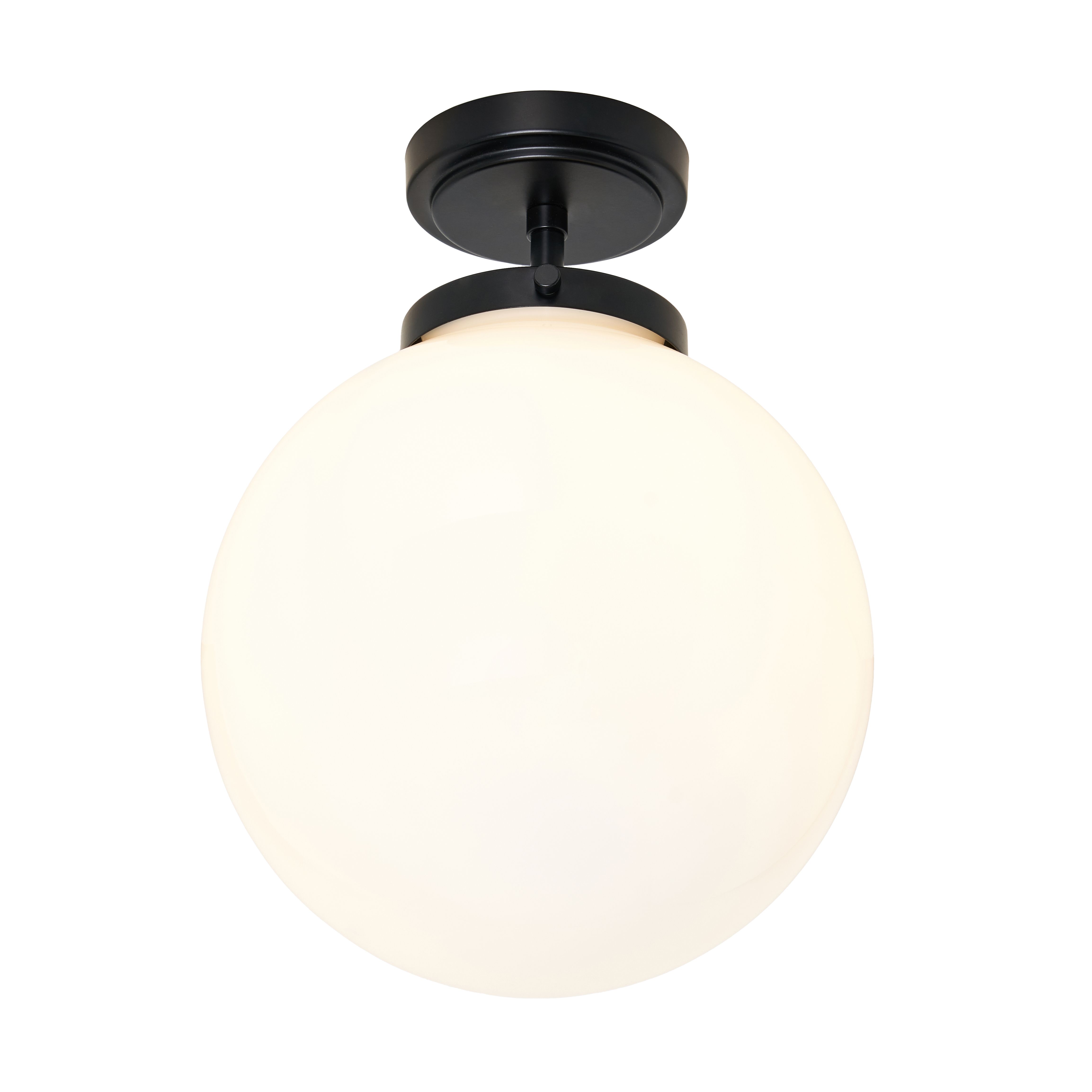 Porto 1 Light Semi-Flush - Black
