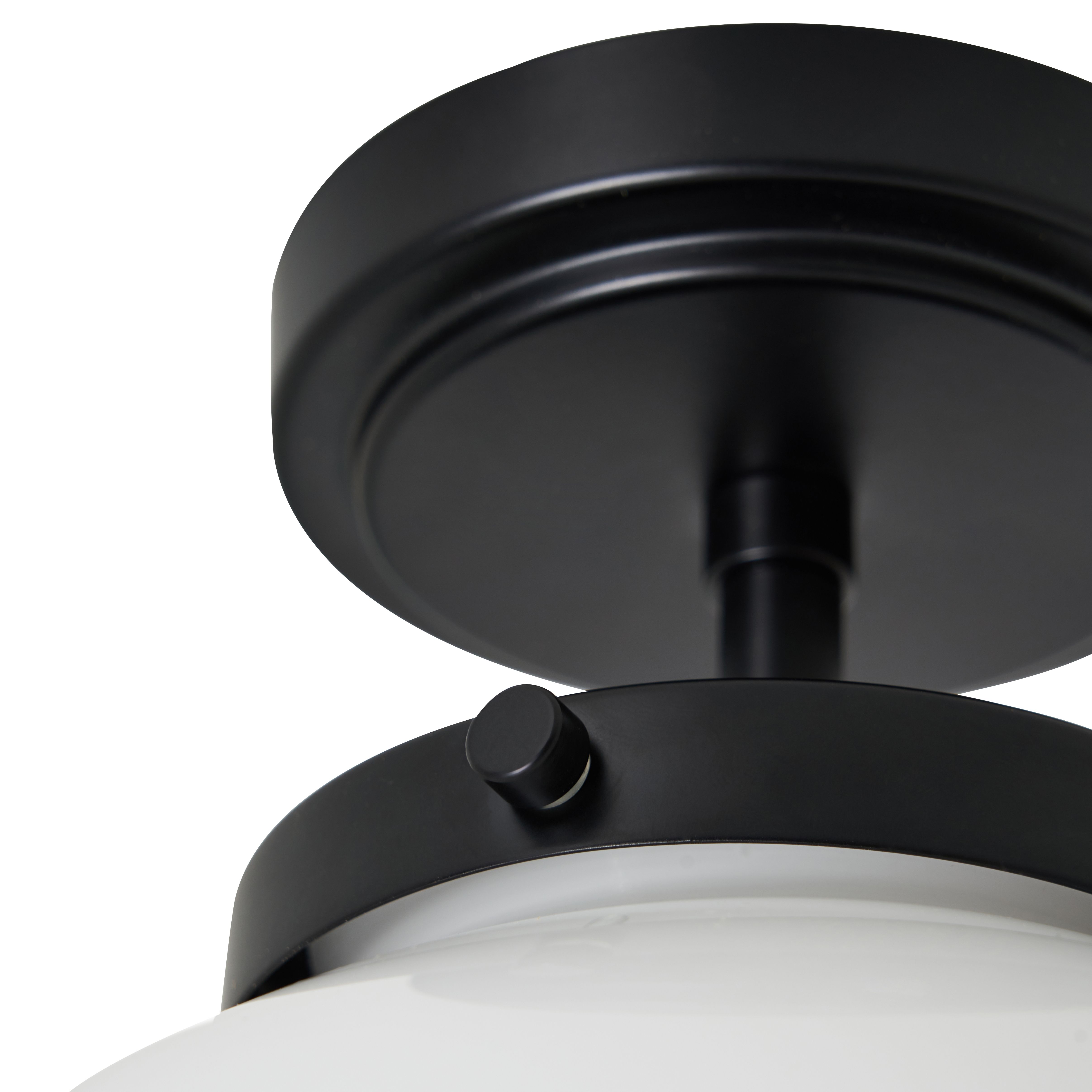 Porto 1 Light Semi-Flush - Black
